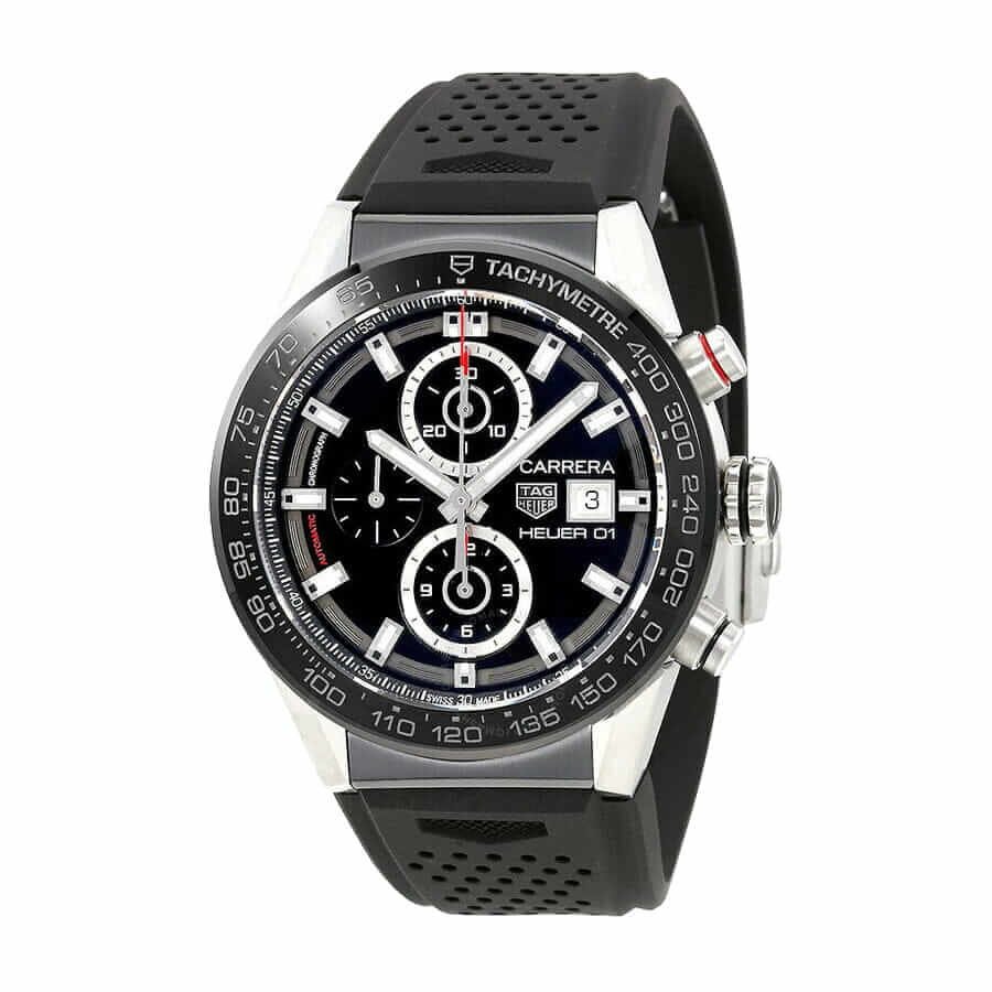 Alternative view of TAG Heuer Carrera Chronograph CBN2A1B.BA0643 ??Black Rubber?? Deluxe Copy Quality