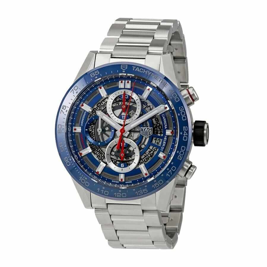 Alternative view of TAG Heuer Carrera 01 CAR201T ??Blue Skeleton Dial?? Precision Replica Edition