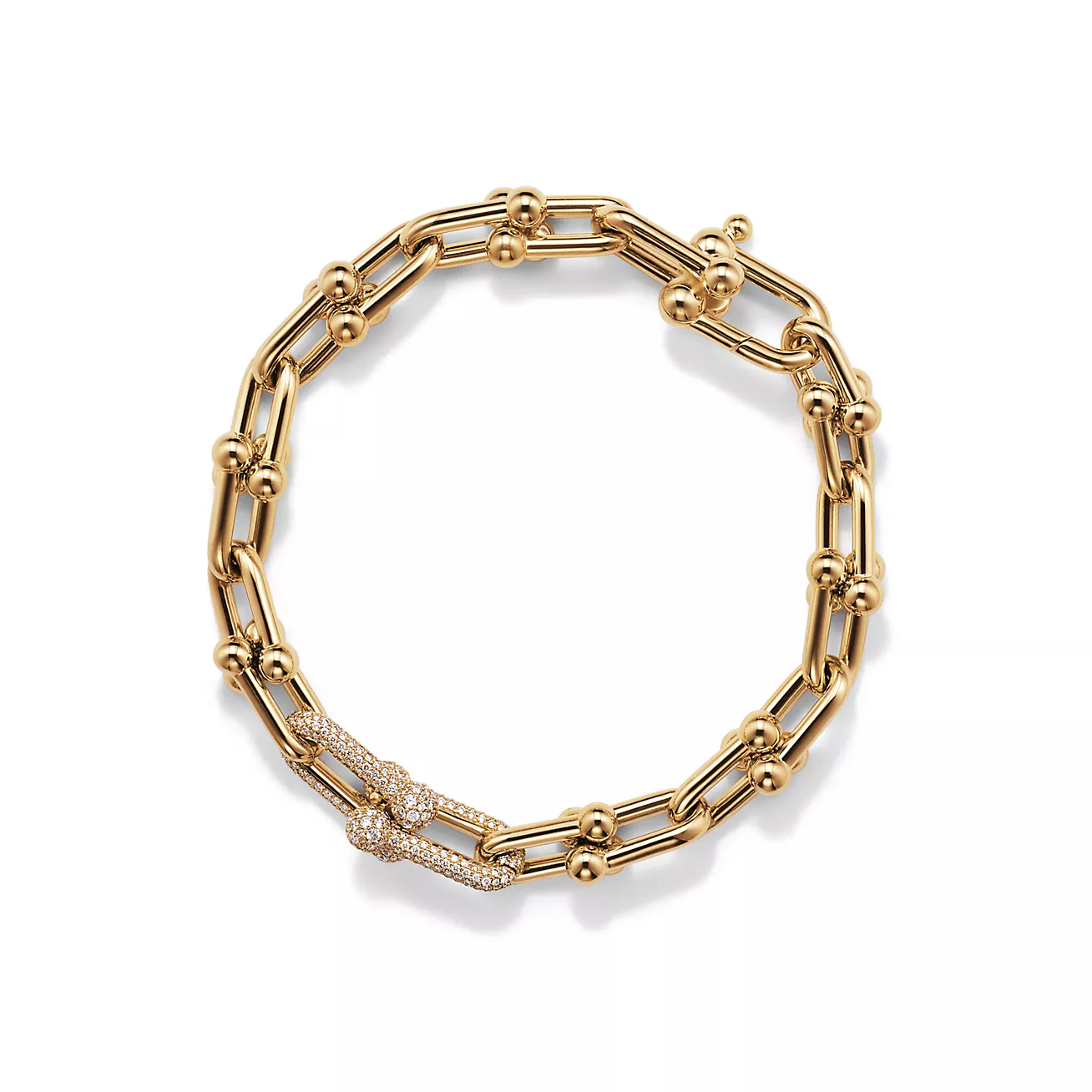 Tiffany Hardwear Medium buckle bracelet Gold and diamonds 70751208
