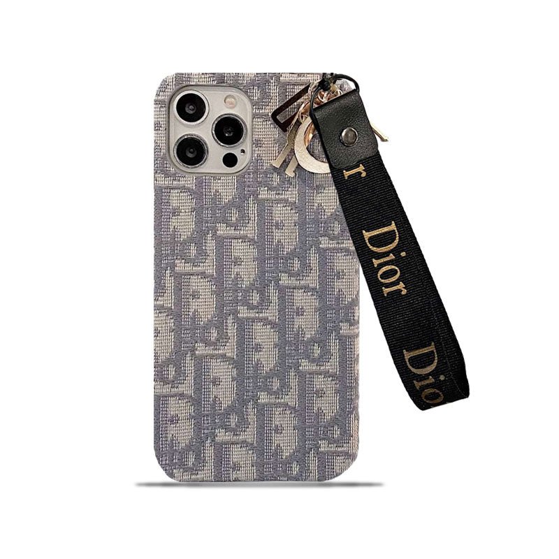 Luxury IPHONE CASE WITH STRAP GRAY