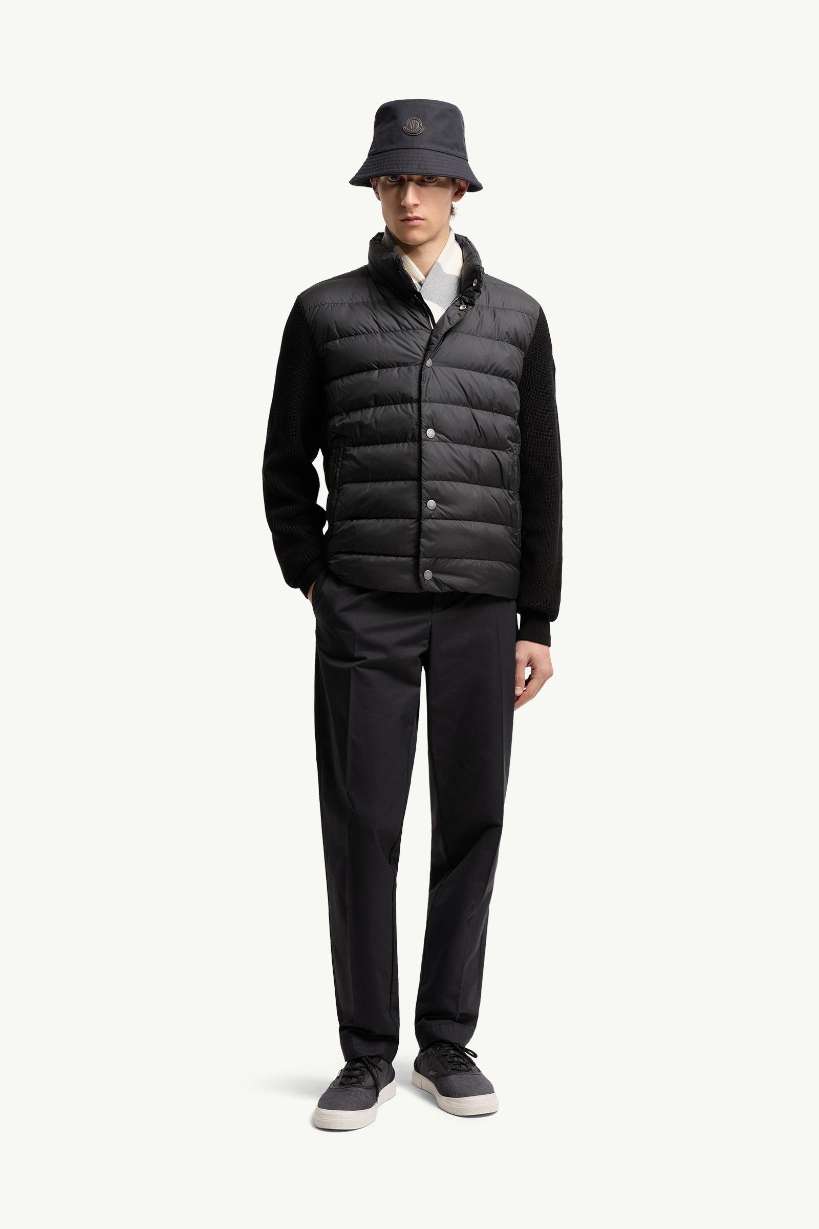 Padded Cotton Zip-Up Cardigan