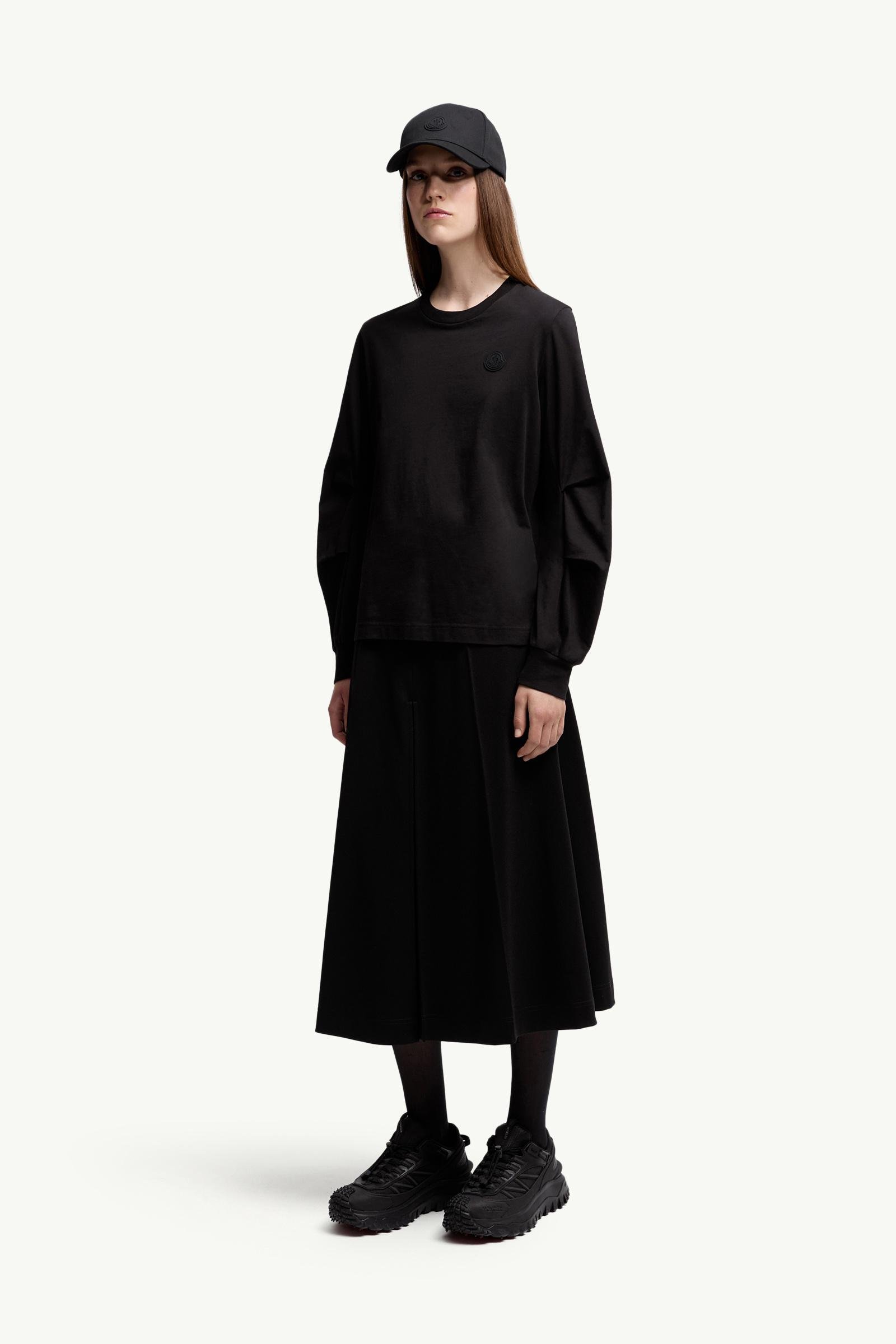 Cotton Pleated Sleeve T-Shirt