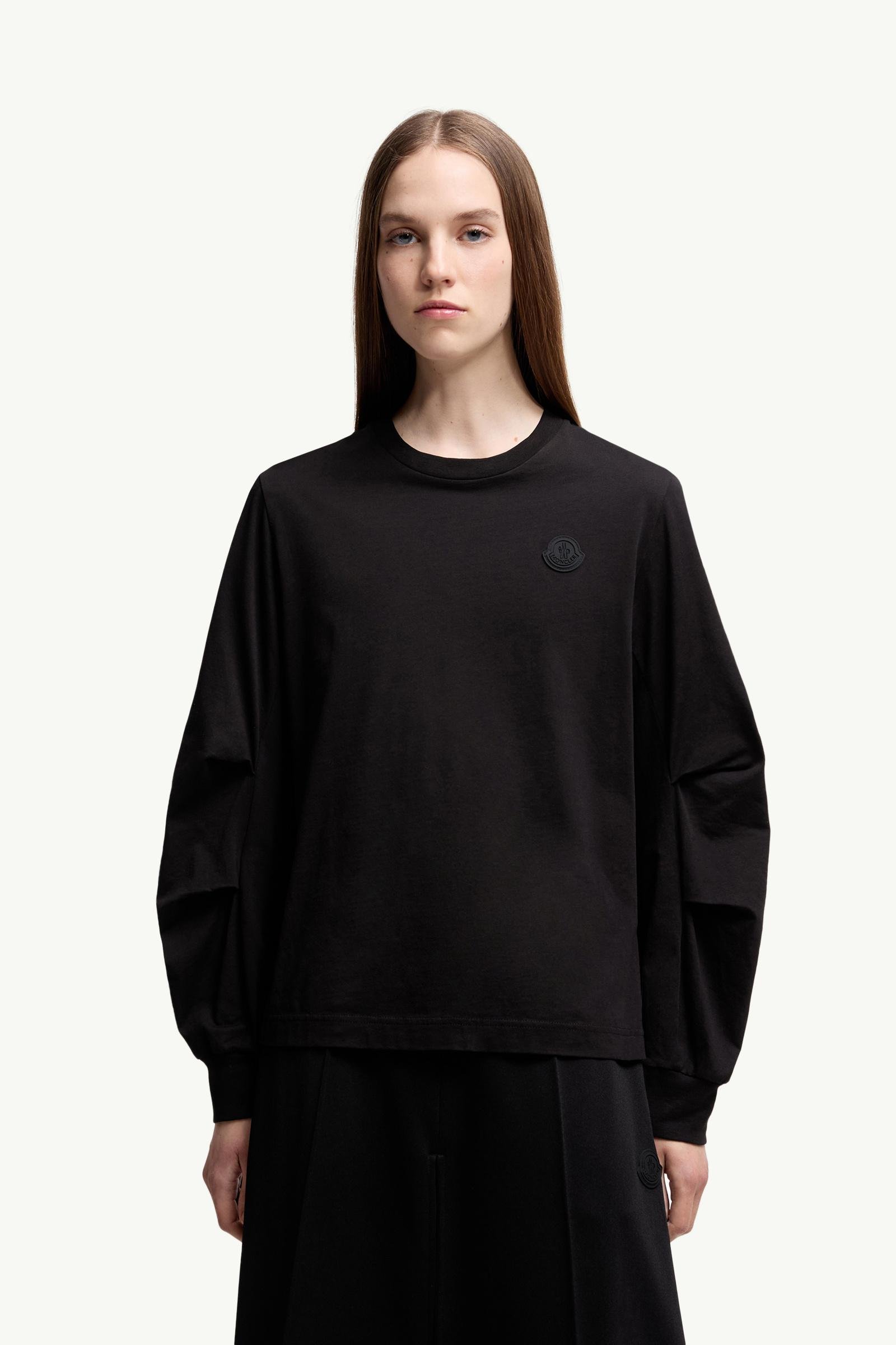 Cotton Pleated Sleeve T-Shirt - 图片 4