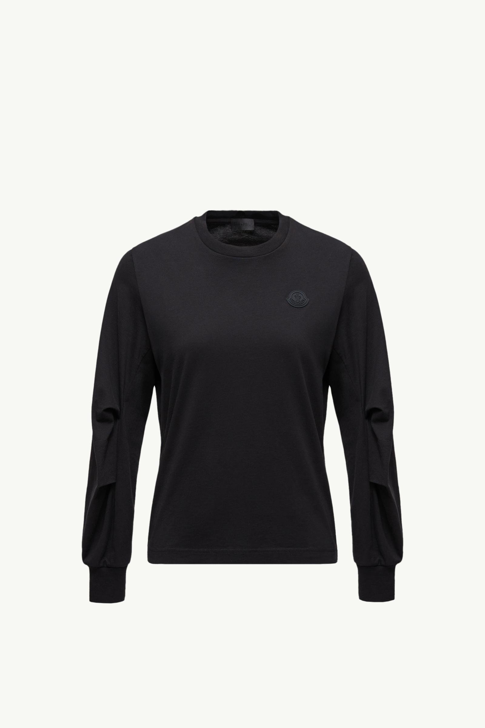 Cotton Pleated Sleeve T-Shirt - 图片 3