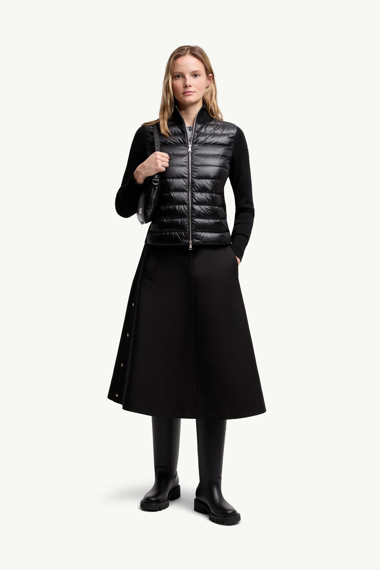 Padded Wool Zip-Up Cardigan