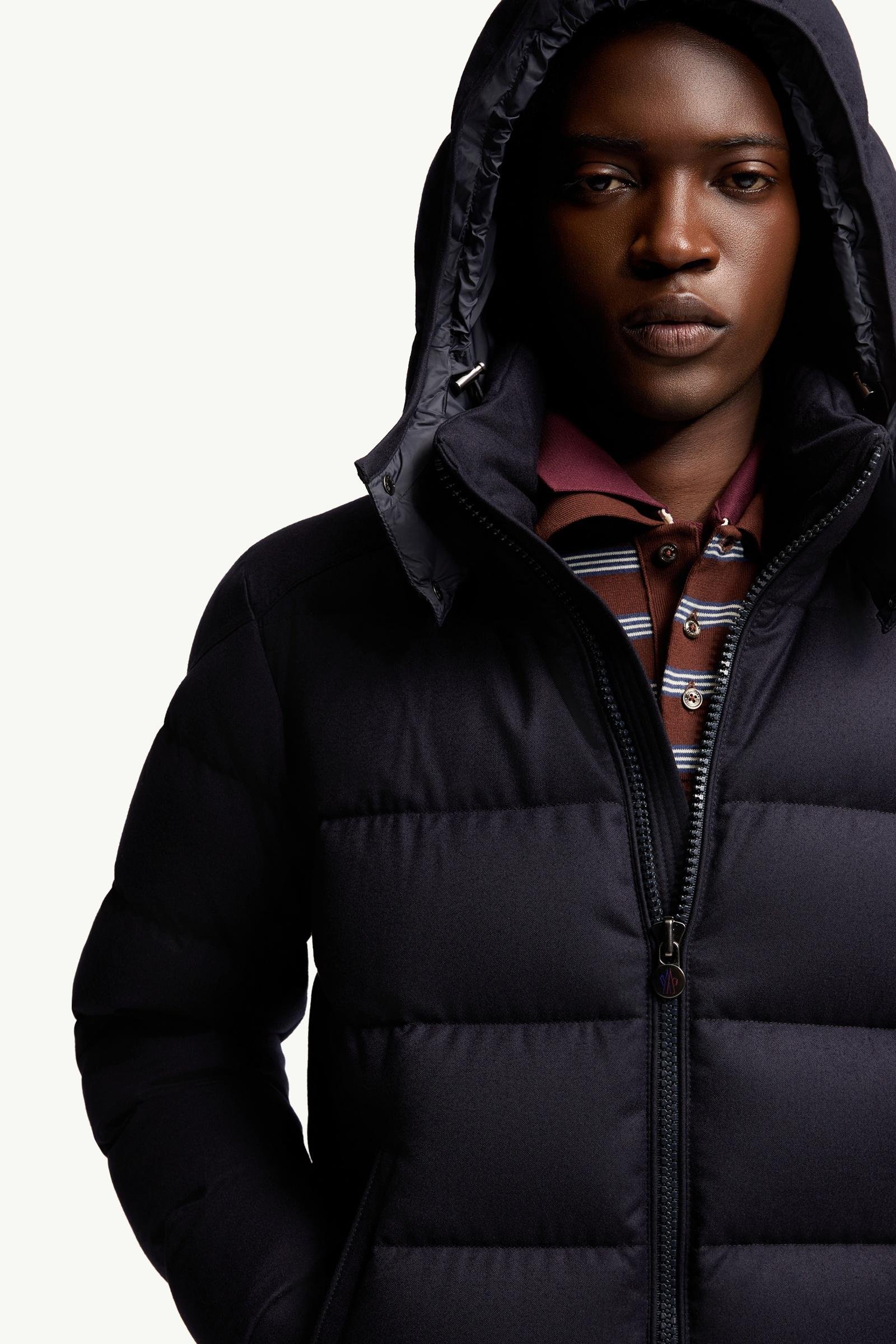 Montgenevre Hooded Wool Flannel Short Down Jacket - 图片 6