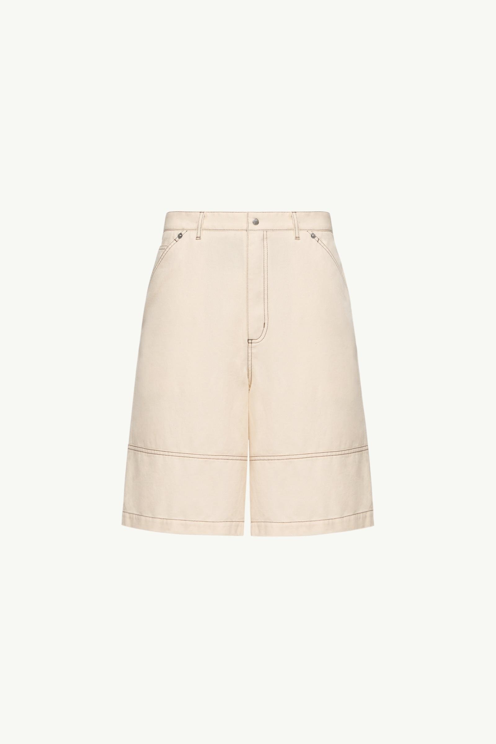 Linen & Cotton Gabardine Cargo Shorts - 图片 3