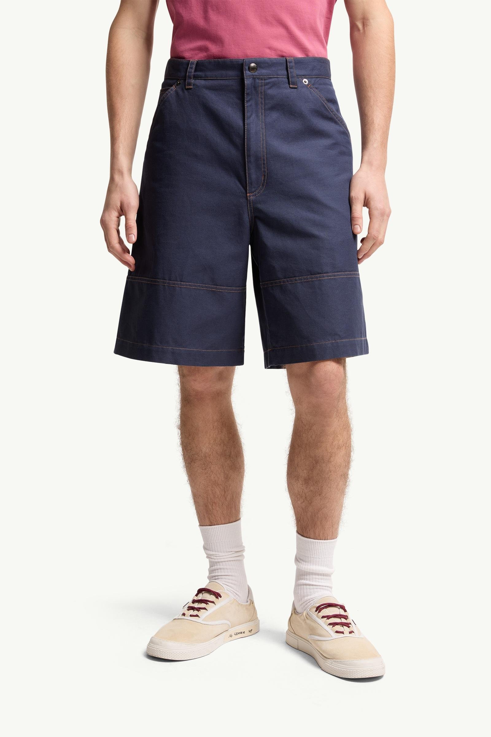 Linen & Cotton Gabardine Cargo Shorts - 图片 4