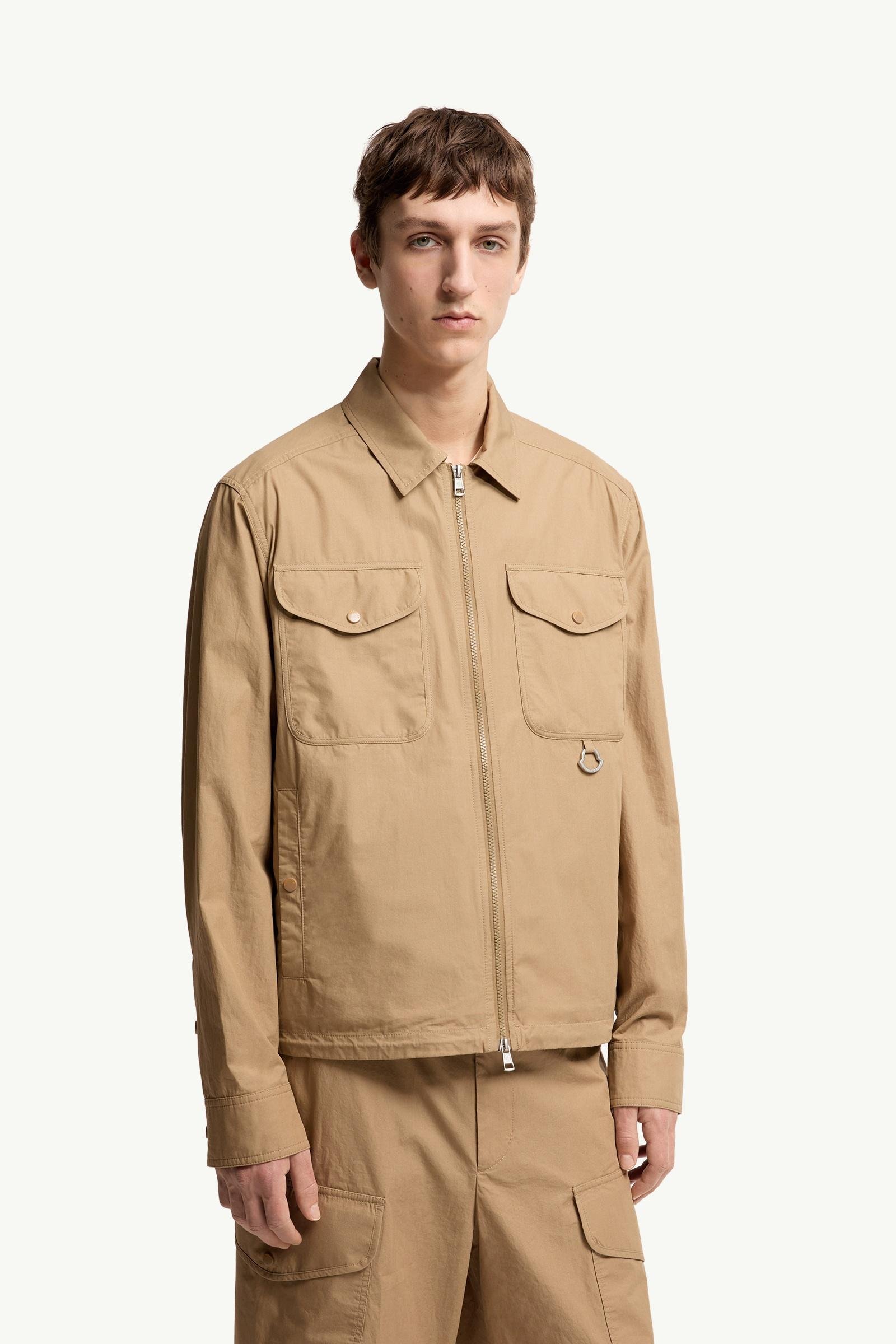 Cotton Poplin Long Sleeve Zip-Up Shirt Jacket - 图片 4