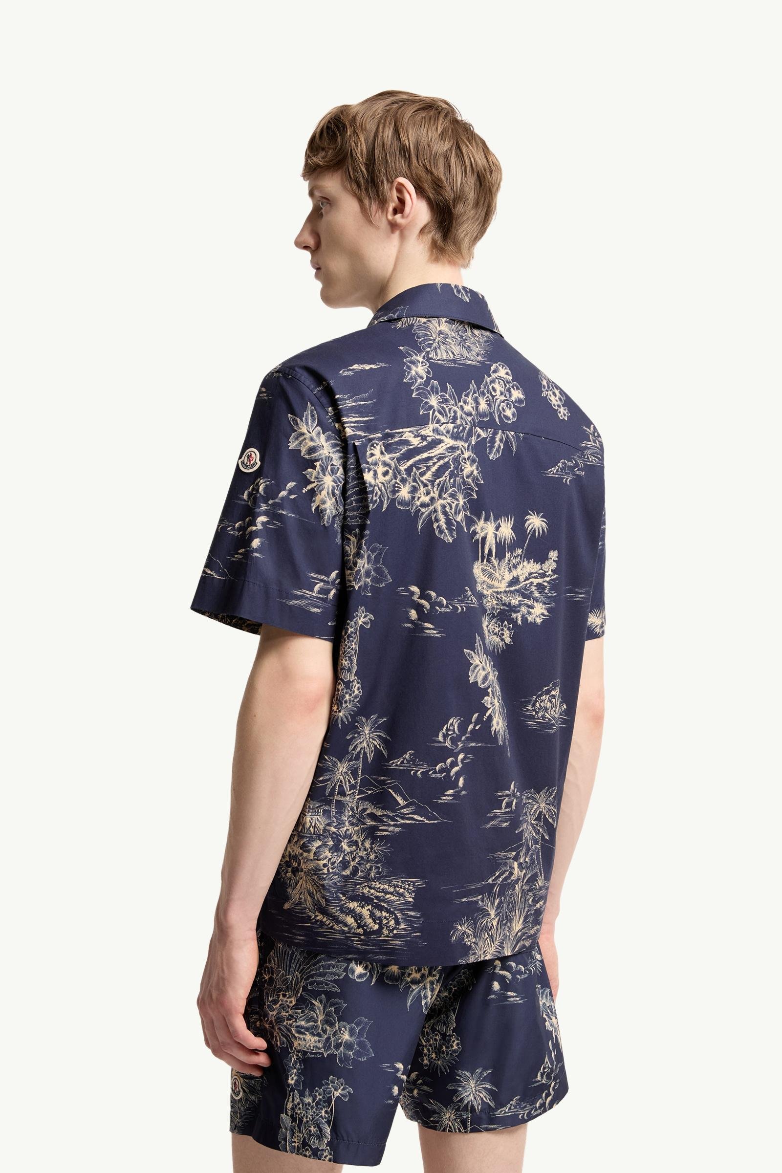 Floral Print Short Sleeve Cotton Shirt - 图片 5