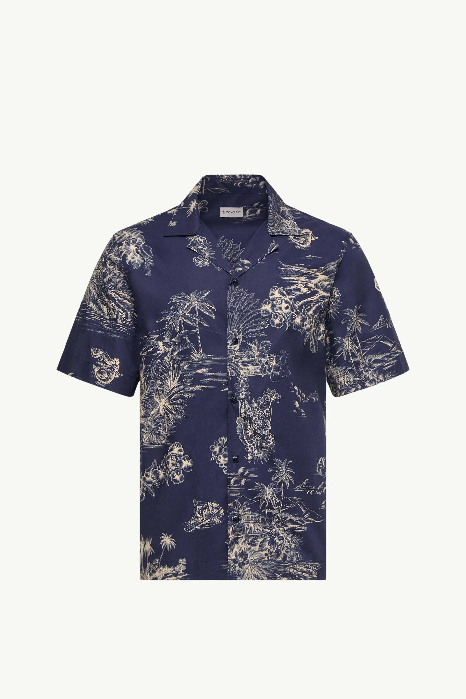 Floral Print Short Sleeve Cotton Shirt - 图片 3