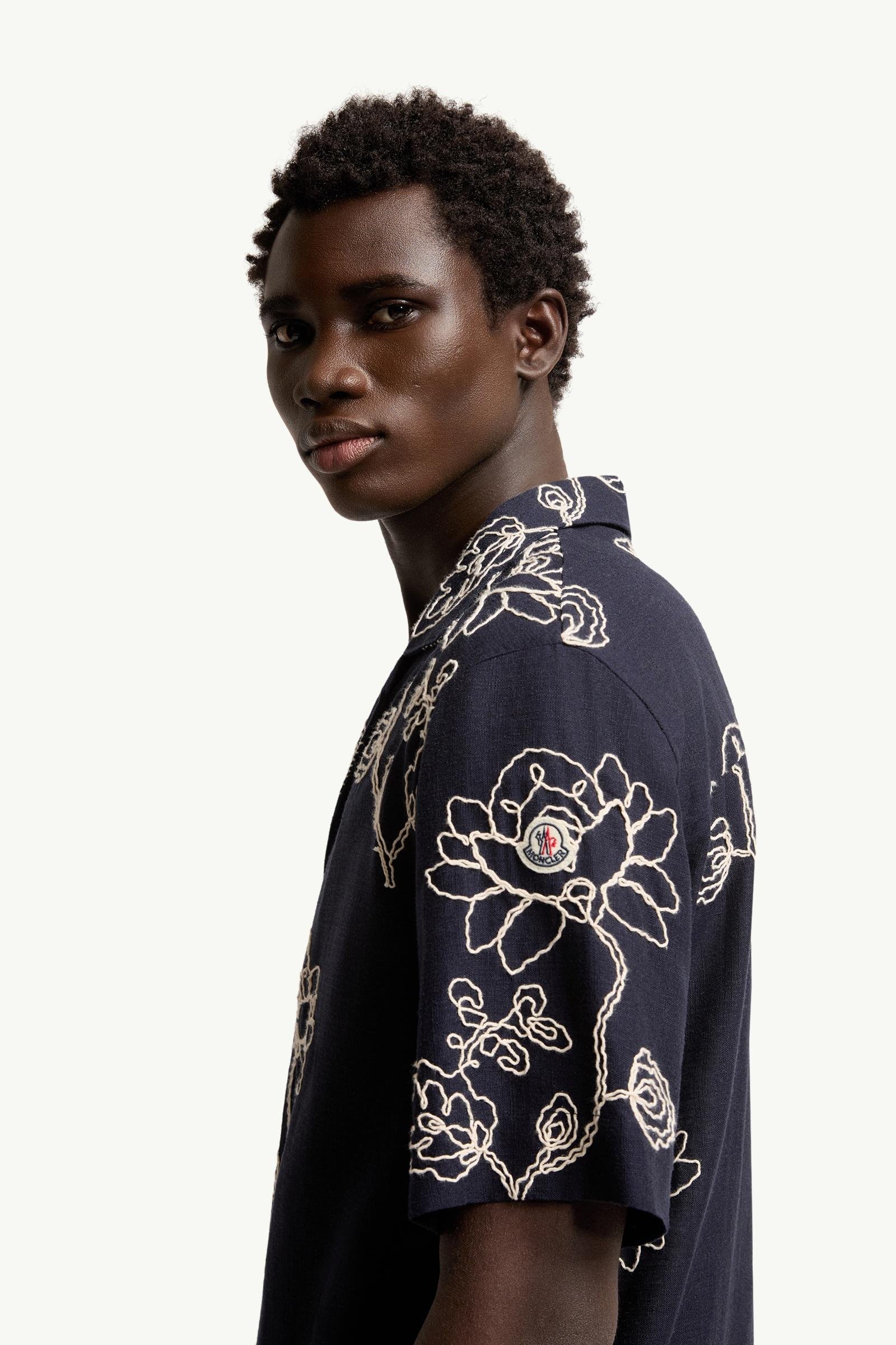 Embroidered Linen Blend Shirt - 图片 2