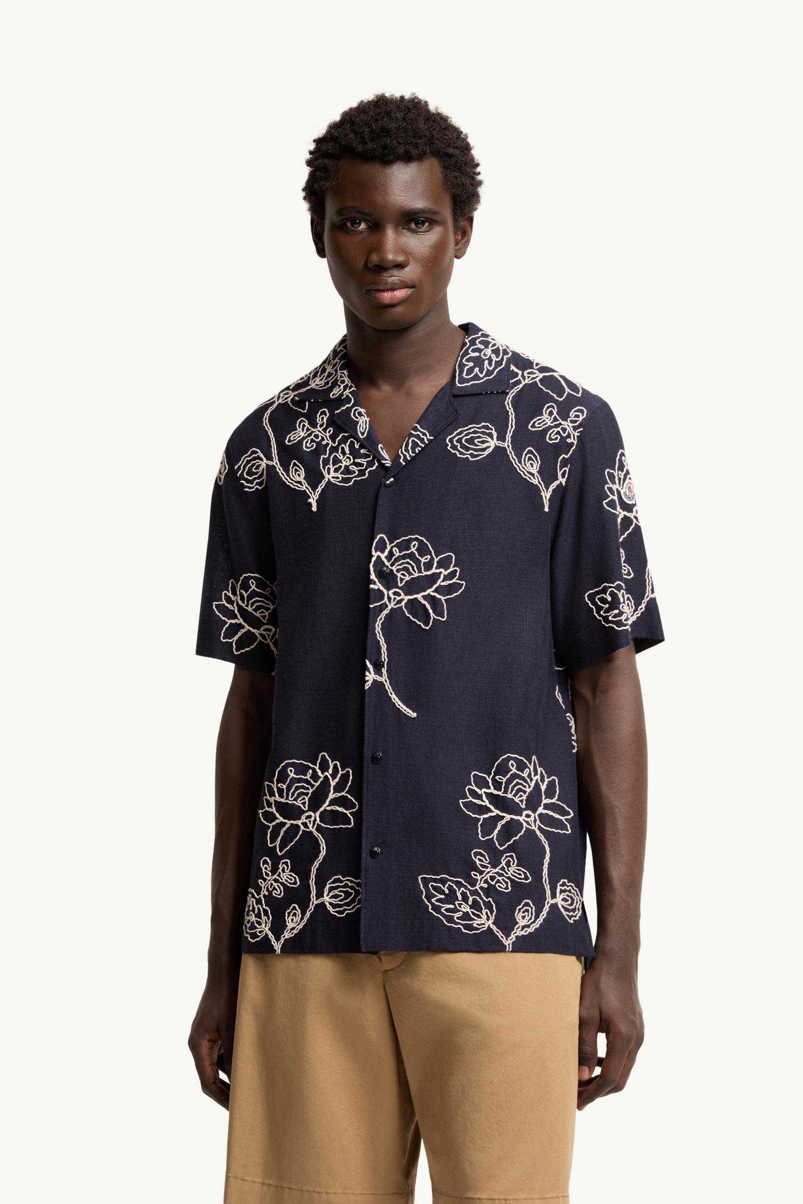 Embroidered Linen Blend Shirt - 图片 4