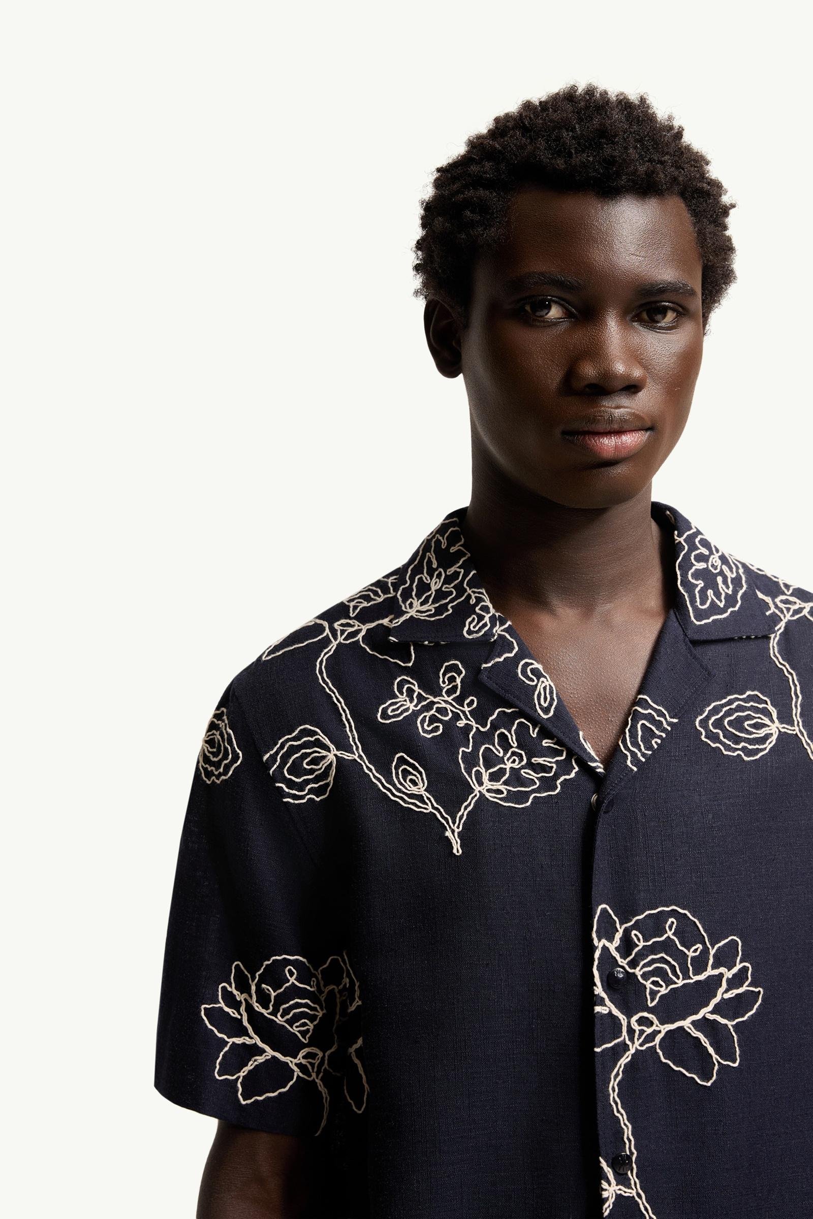 Embroidered Linen Blend Shirt - 图片 6