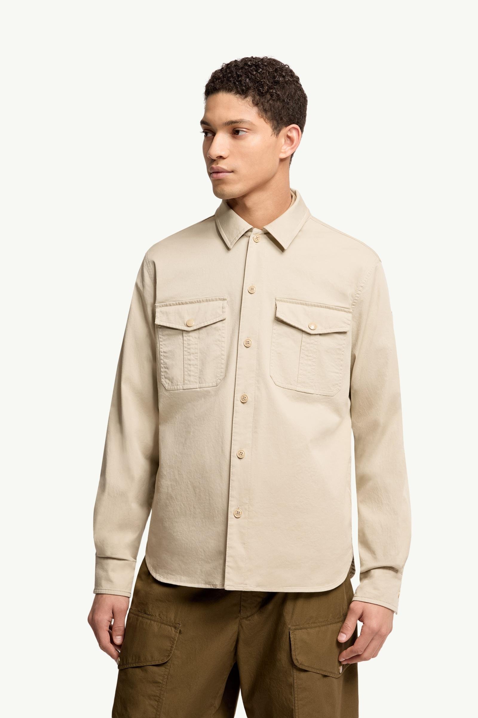 Cotton Blend Gabardine Long Sleeve Shirt - 图片 4