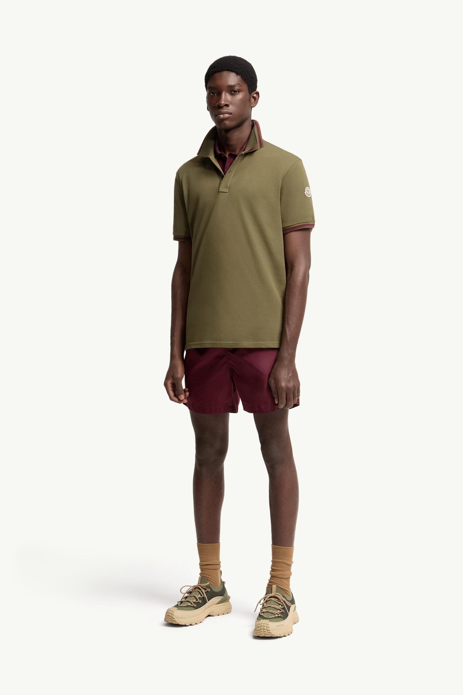 Double Collar Cotton Piquet Polo Shirt