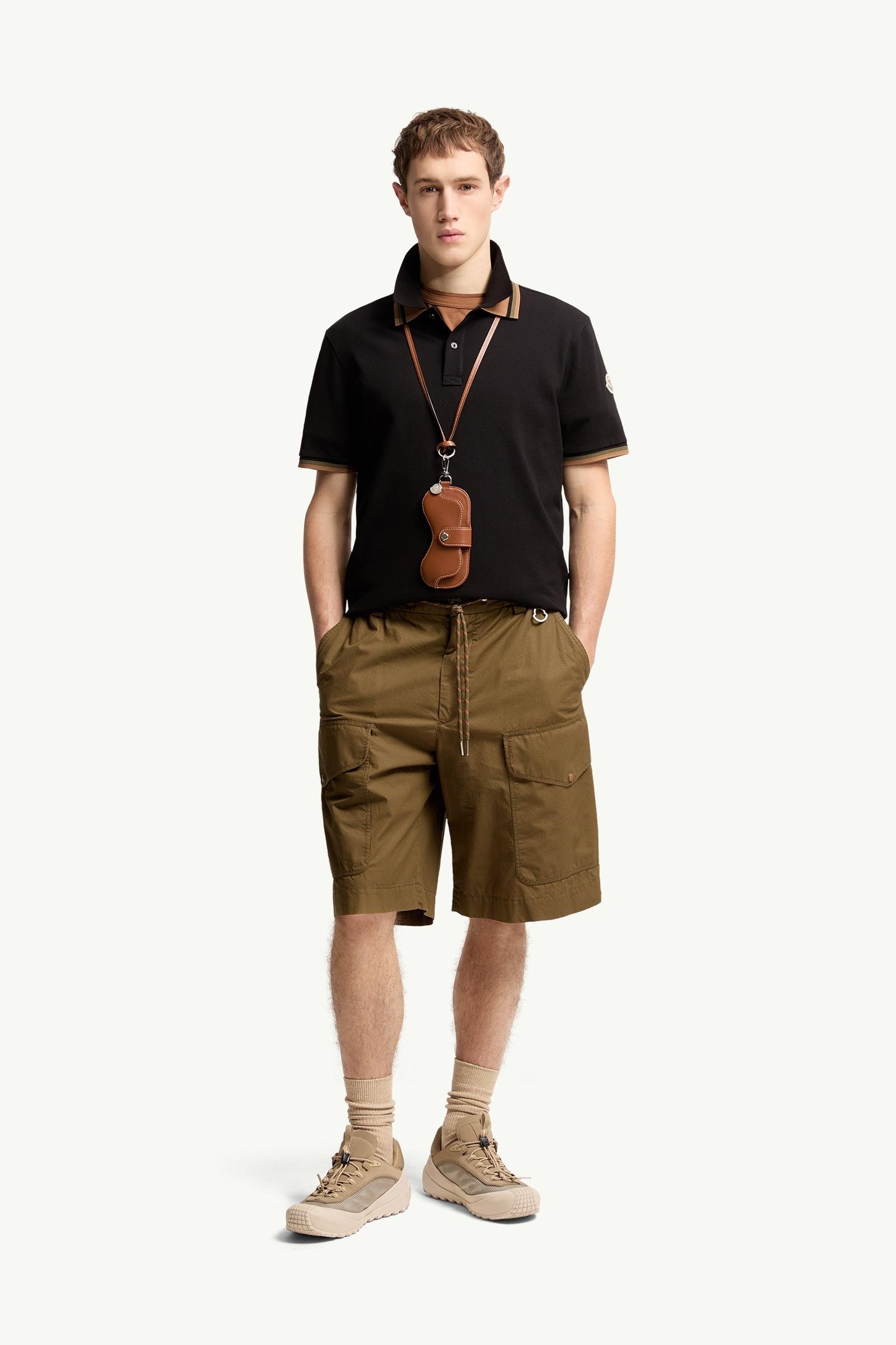 Double Collar Cotton Piquet Polo Shirt