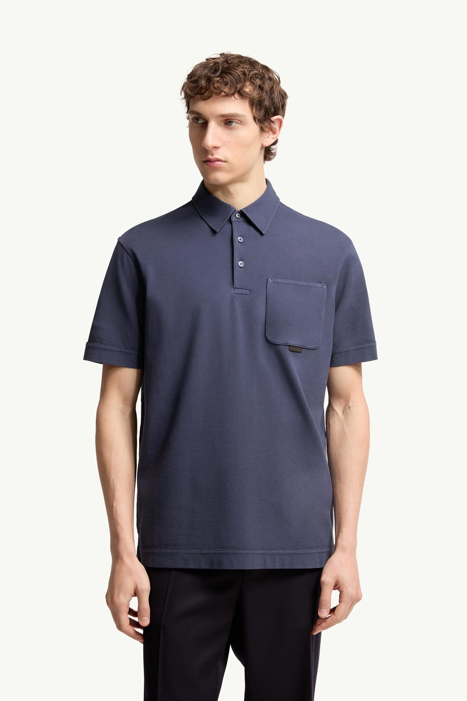 Leather Logo Cotton Piquet Polo Shirt - 图片 4