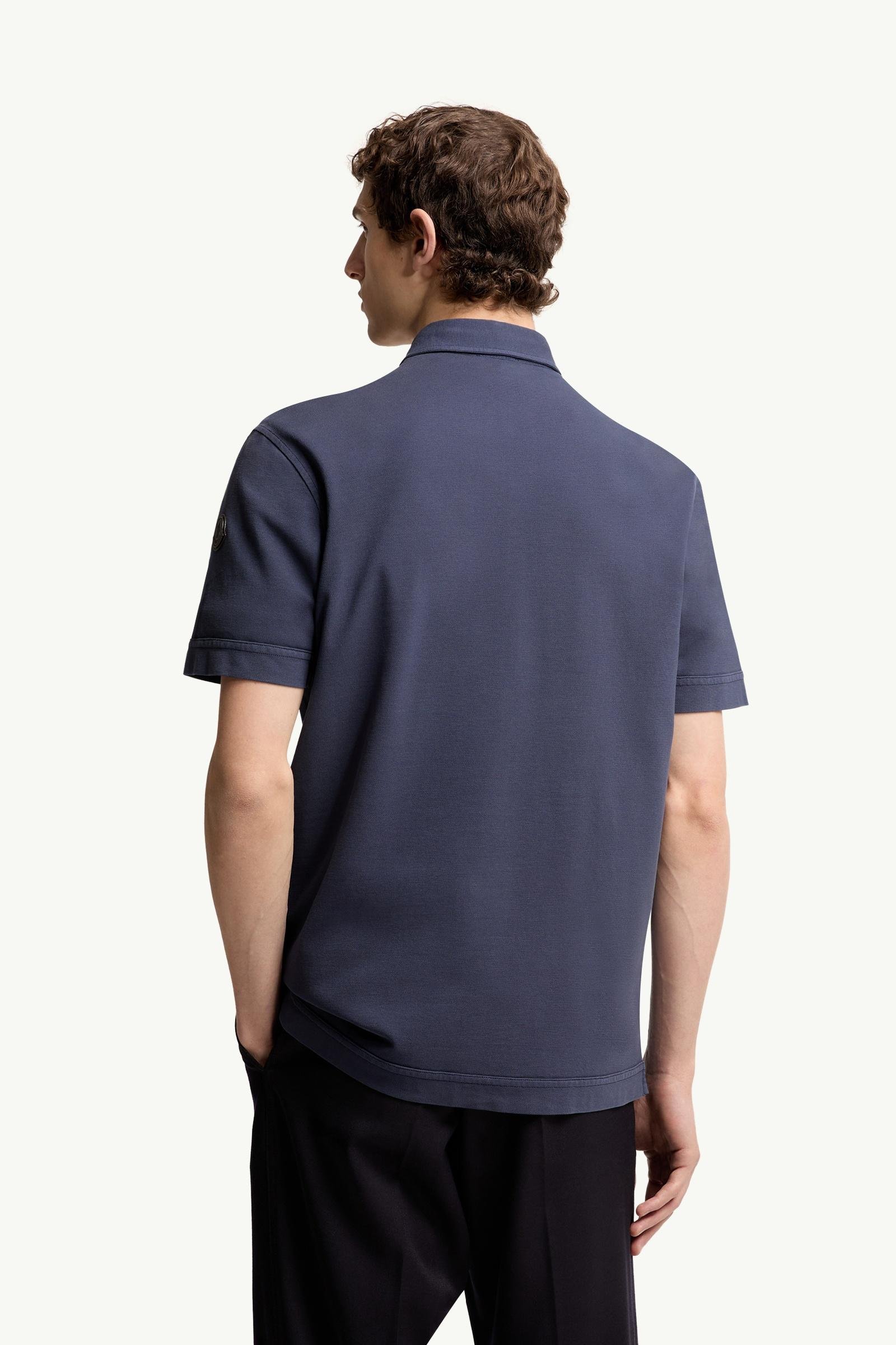 Leather Logo Cotton Piquet Polo Shirt - 图片 5