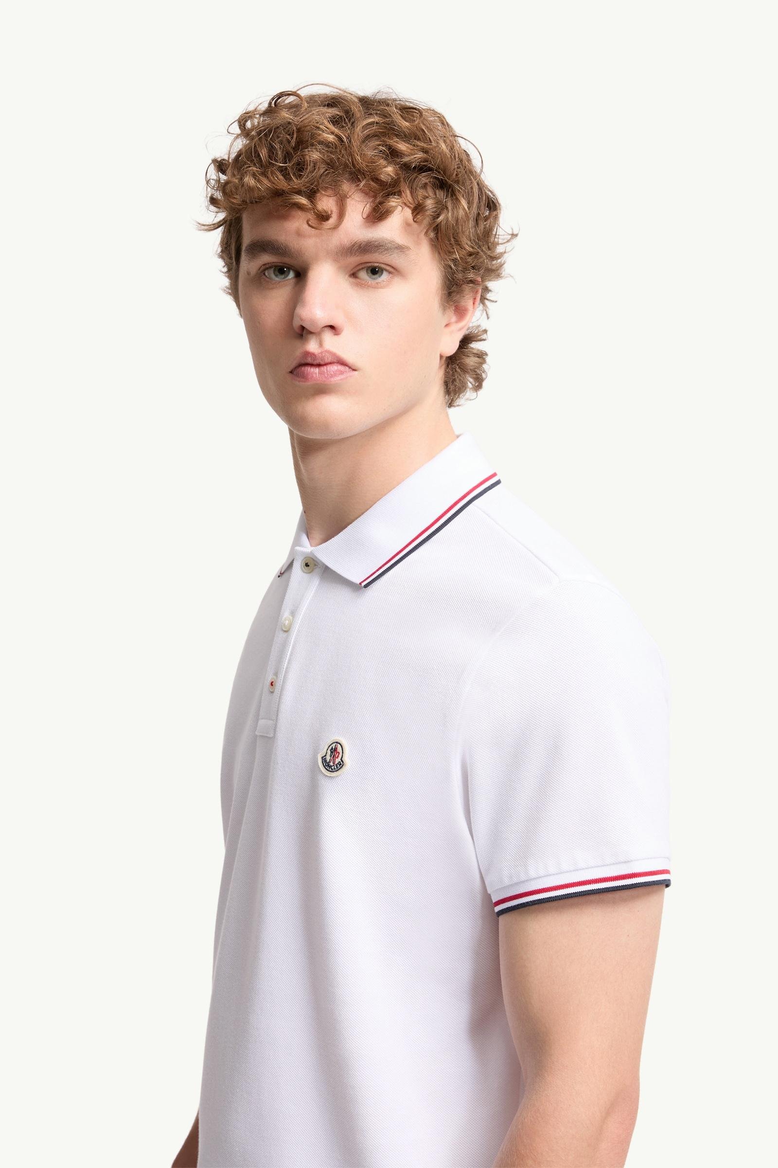 Alternative view of Tricolour-Trimmed Cotton Piquet Polo Shirt