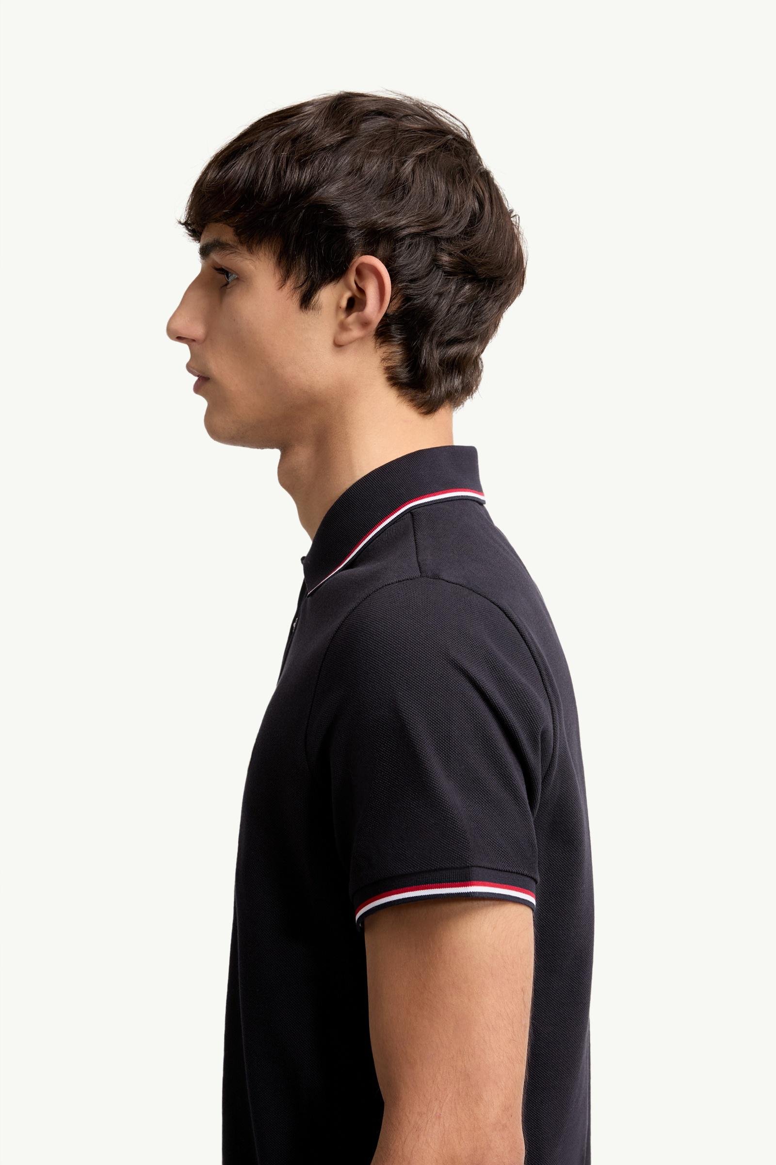 Alternative view of Tricolour-Trimmed Cotton Piquet Polo Shirt