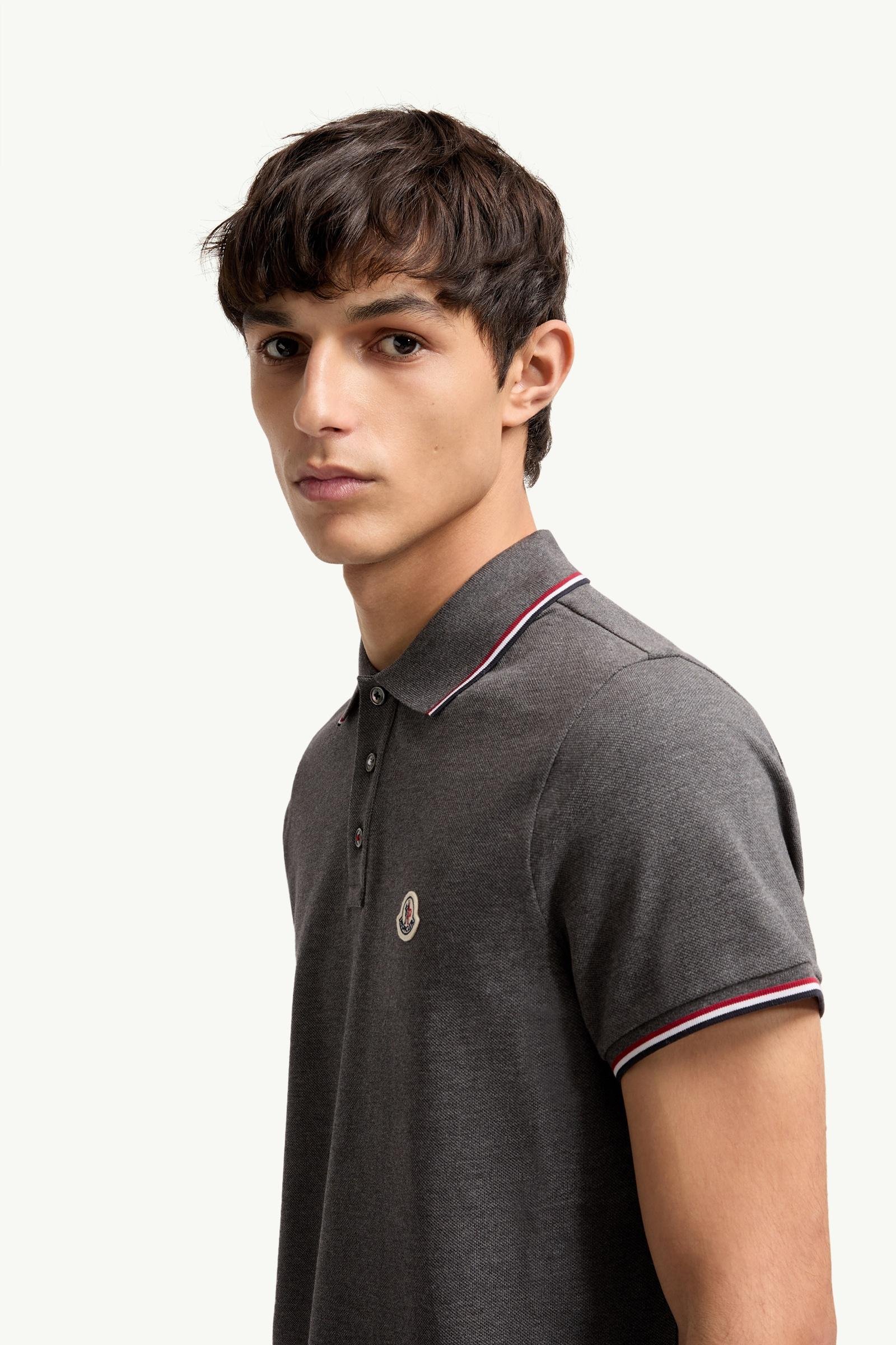 Alternative view of Tricolour-Trimmed Cotton Piquet Polo Shirt