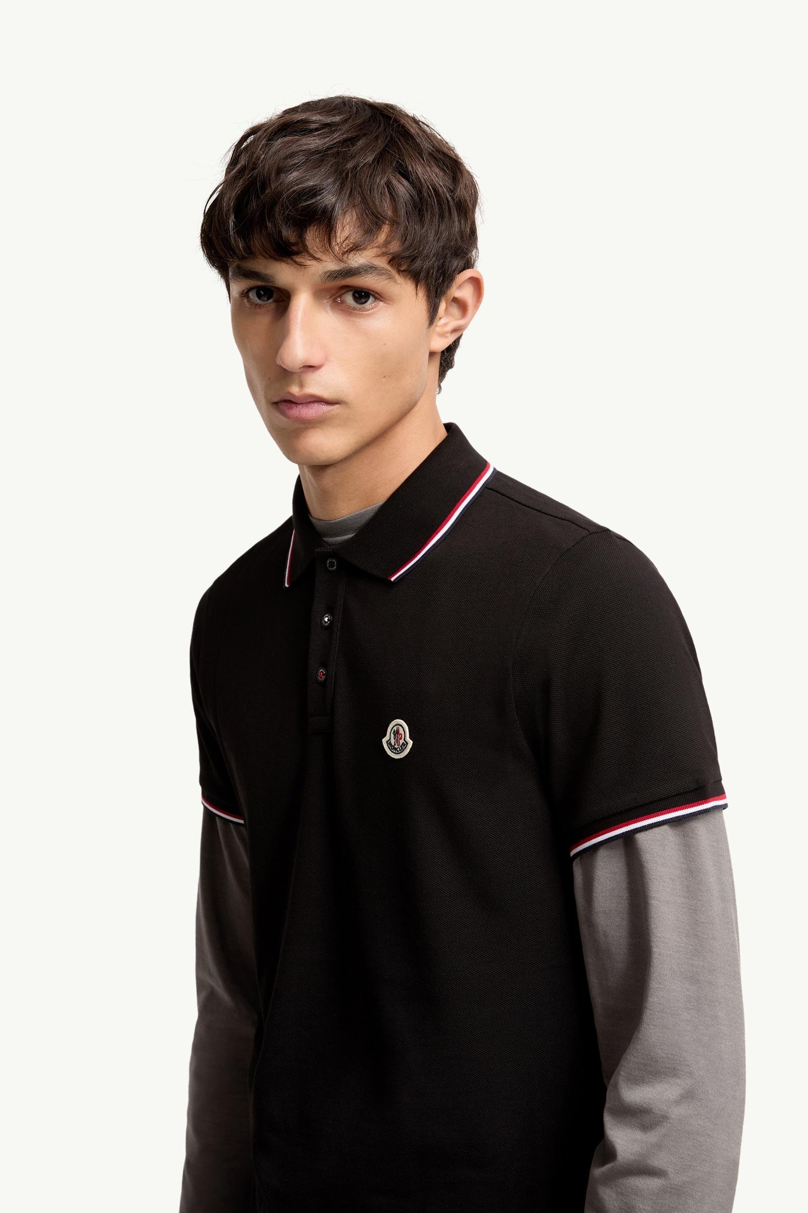 Alternative view of Tricolour-Trimmed Cotton Piquet Polo Shirt