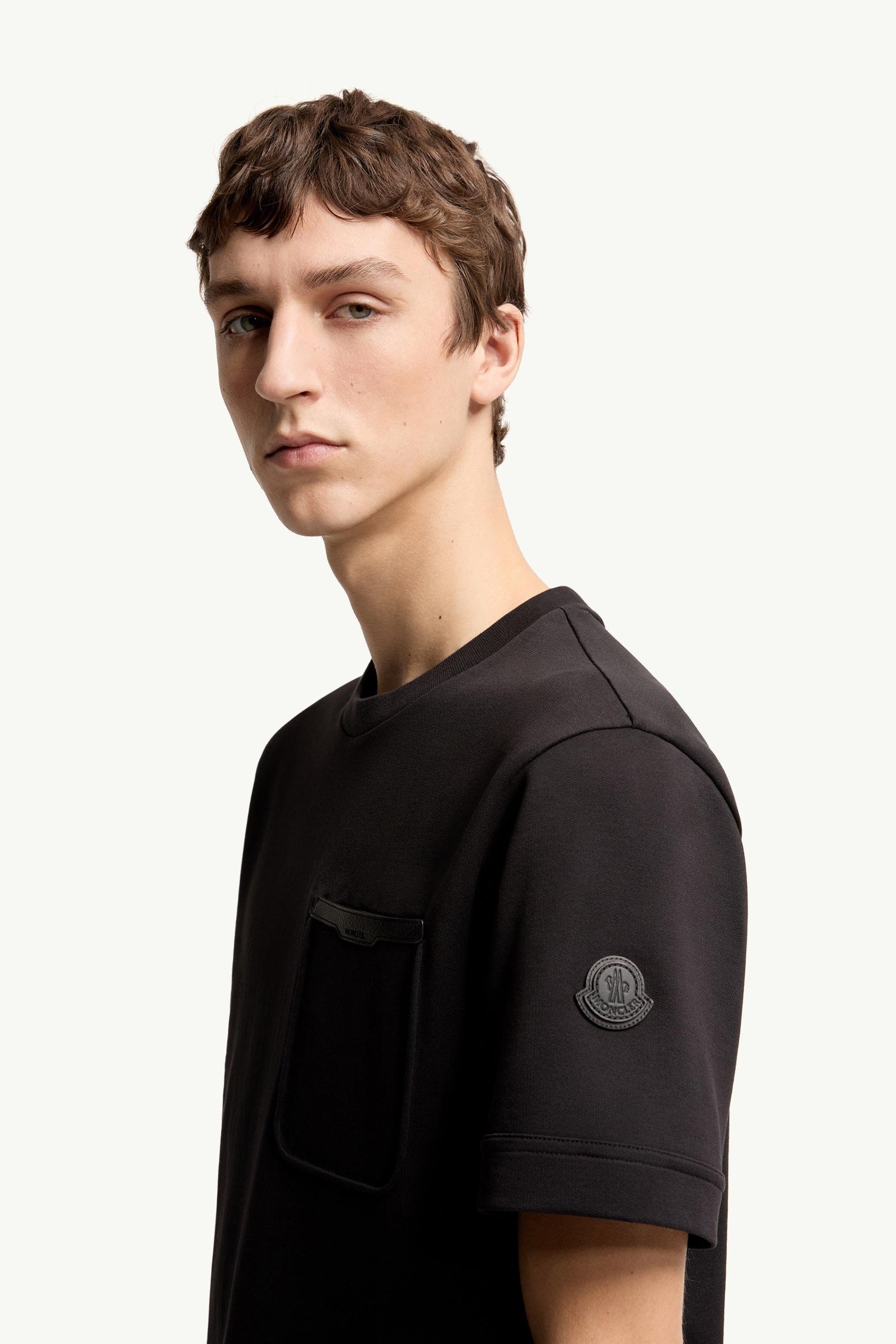 Alternative view of Leather-Trimmed Cotton T-Shirt