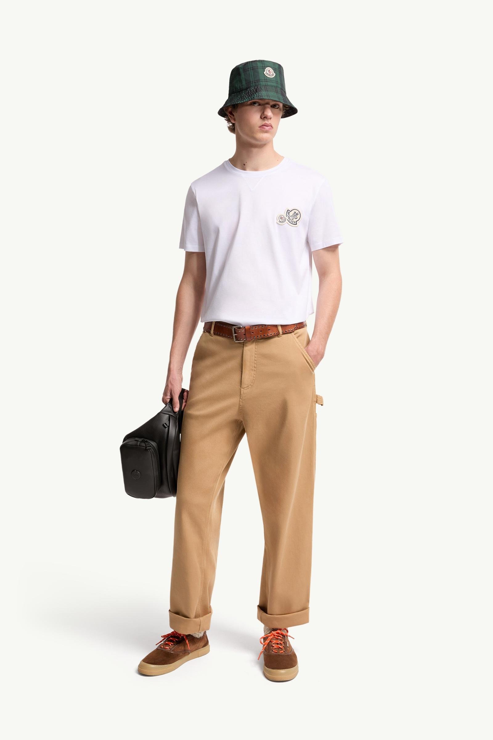 Double Logo Patch Cotton T-Shirt