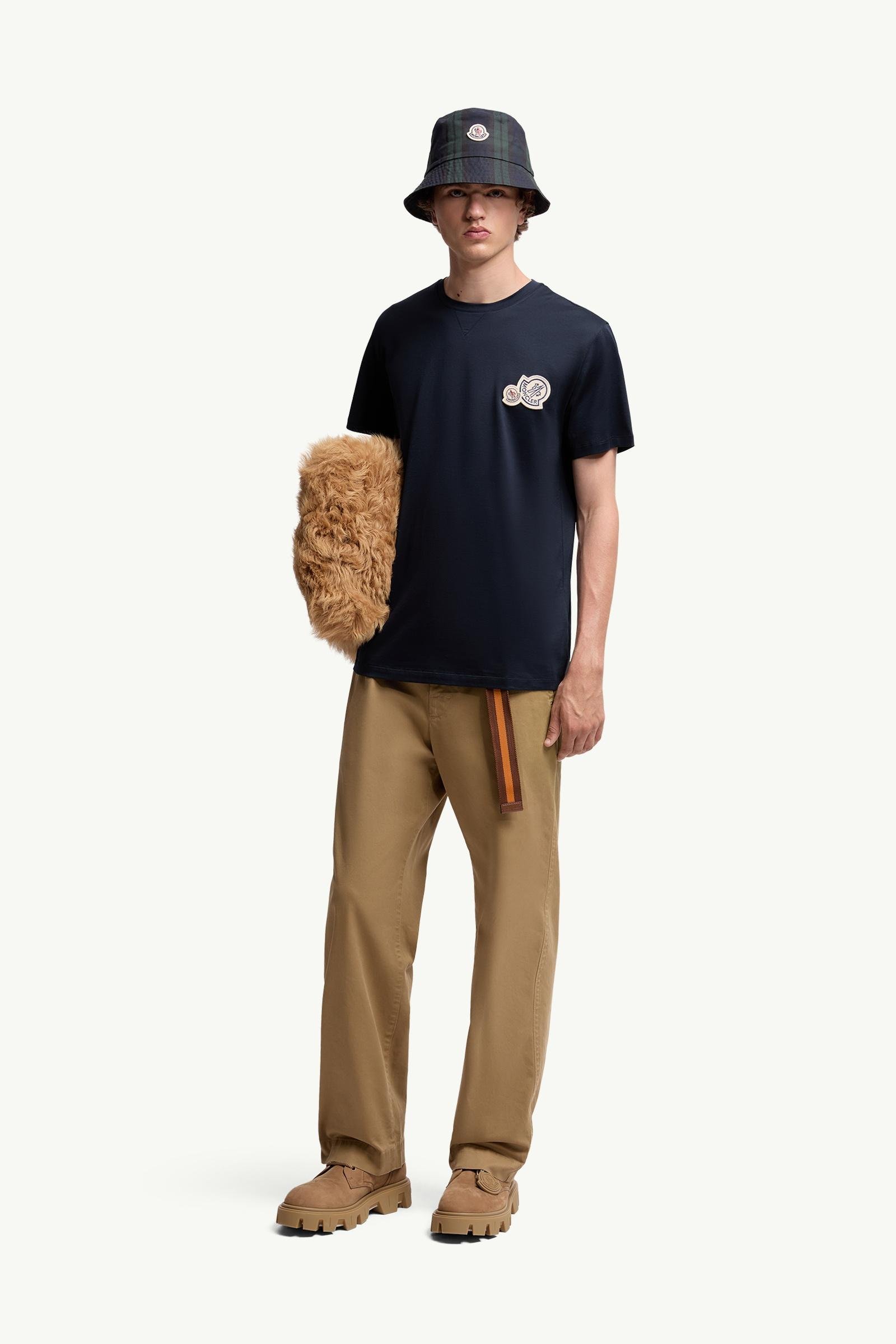 Double Logo Patch Cotton T-Shirt