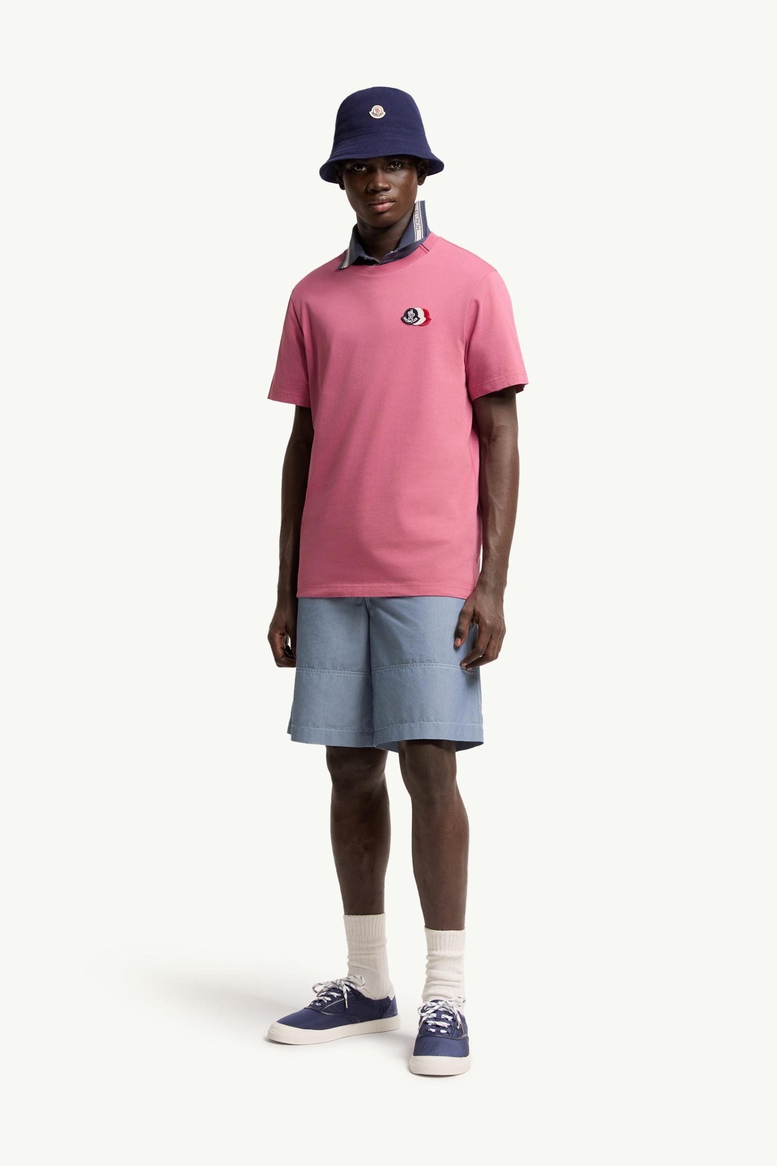 Embroidered Tricolor Logo Cotton T-Shirt