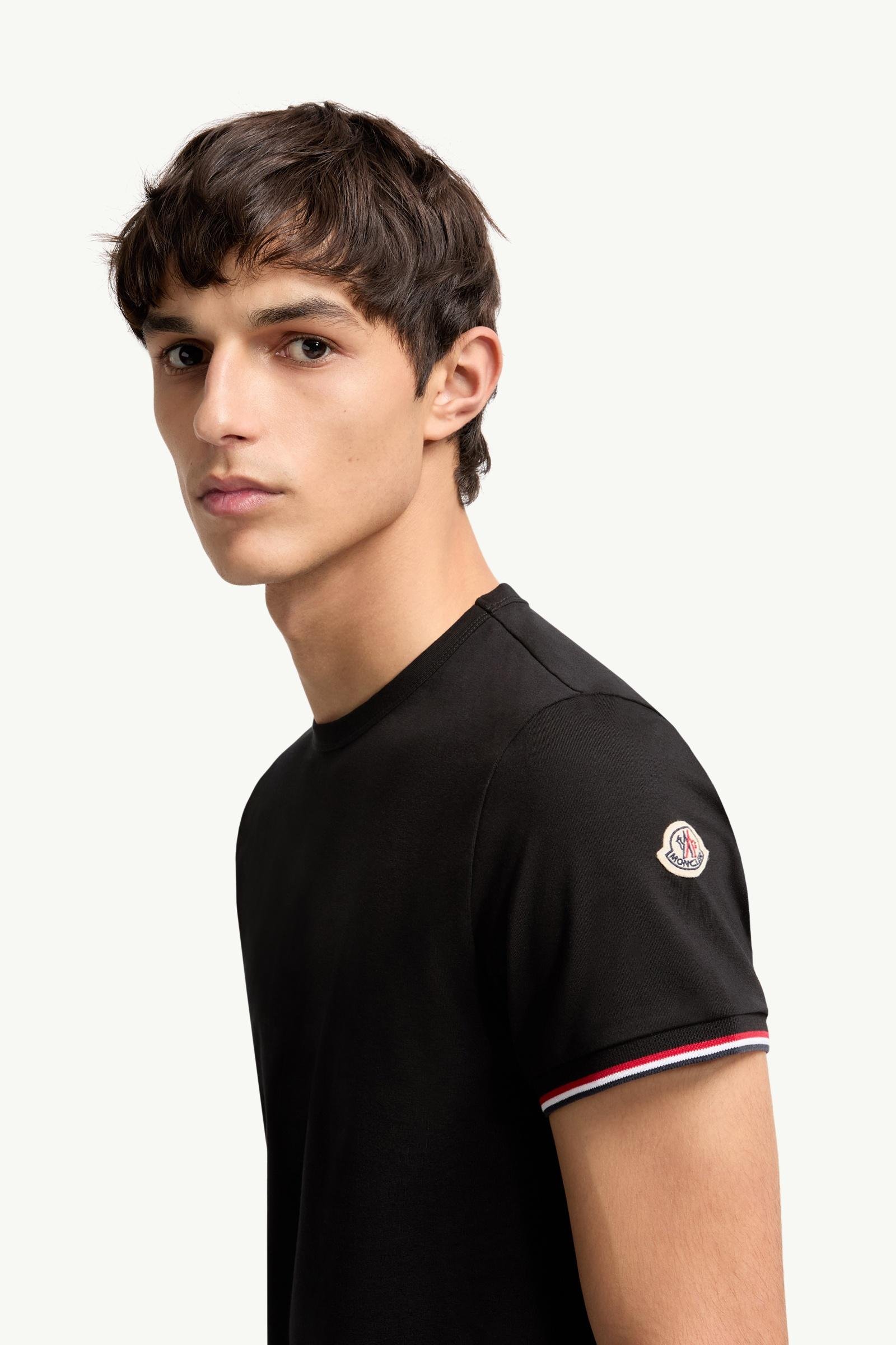 Alternative view of Tricolour-Trimmed Cotton T-Shirt