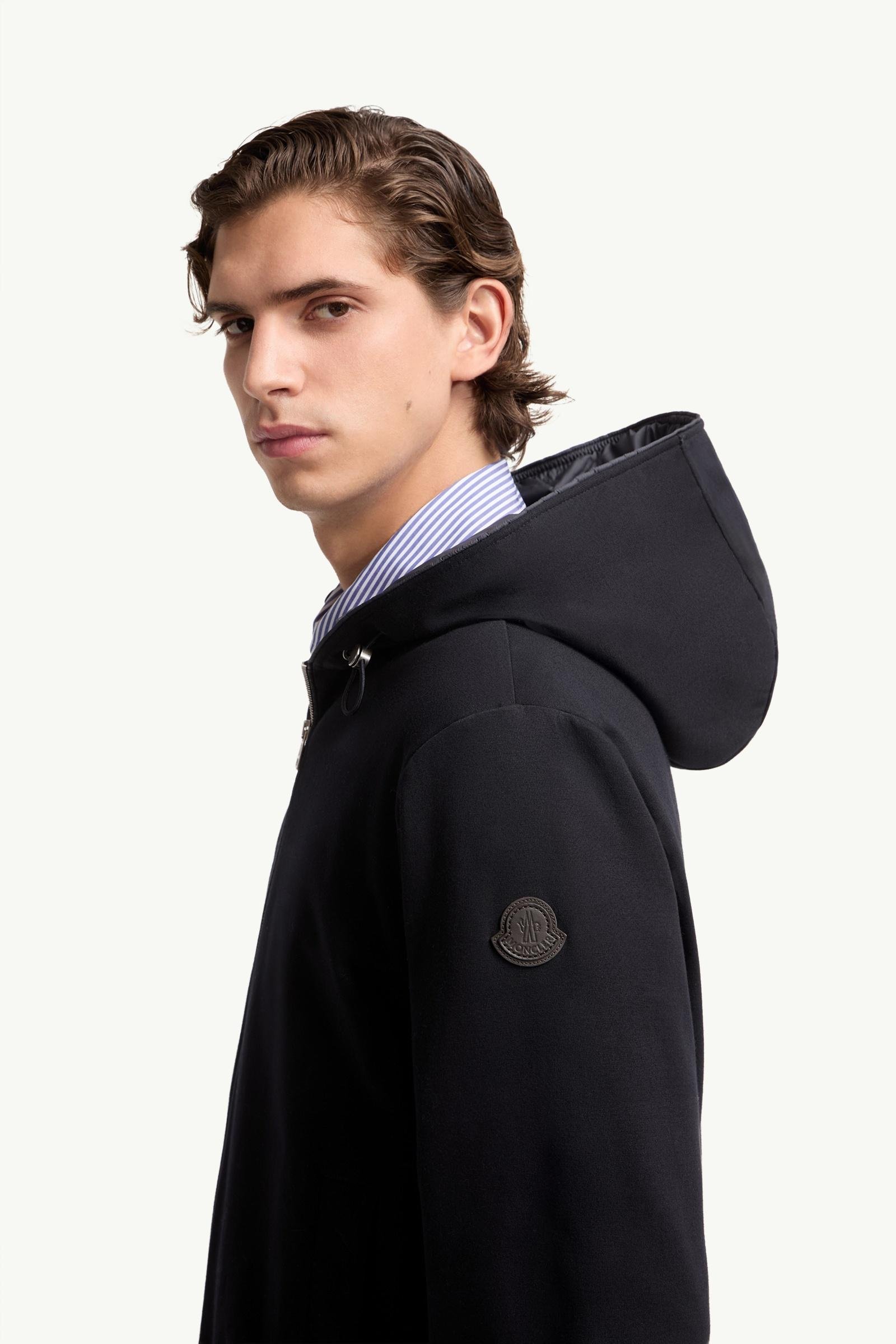 Alternative view of Leather Logo Cotton Blend Zip-Up Hoodie