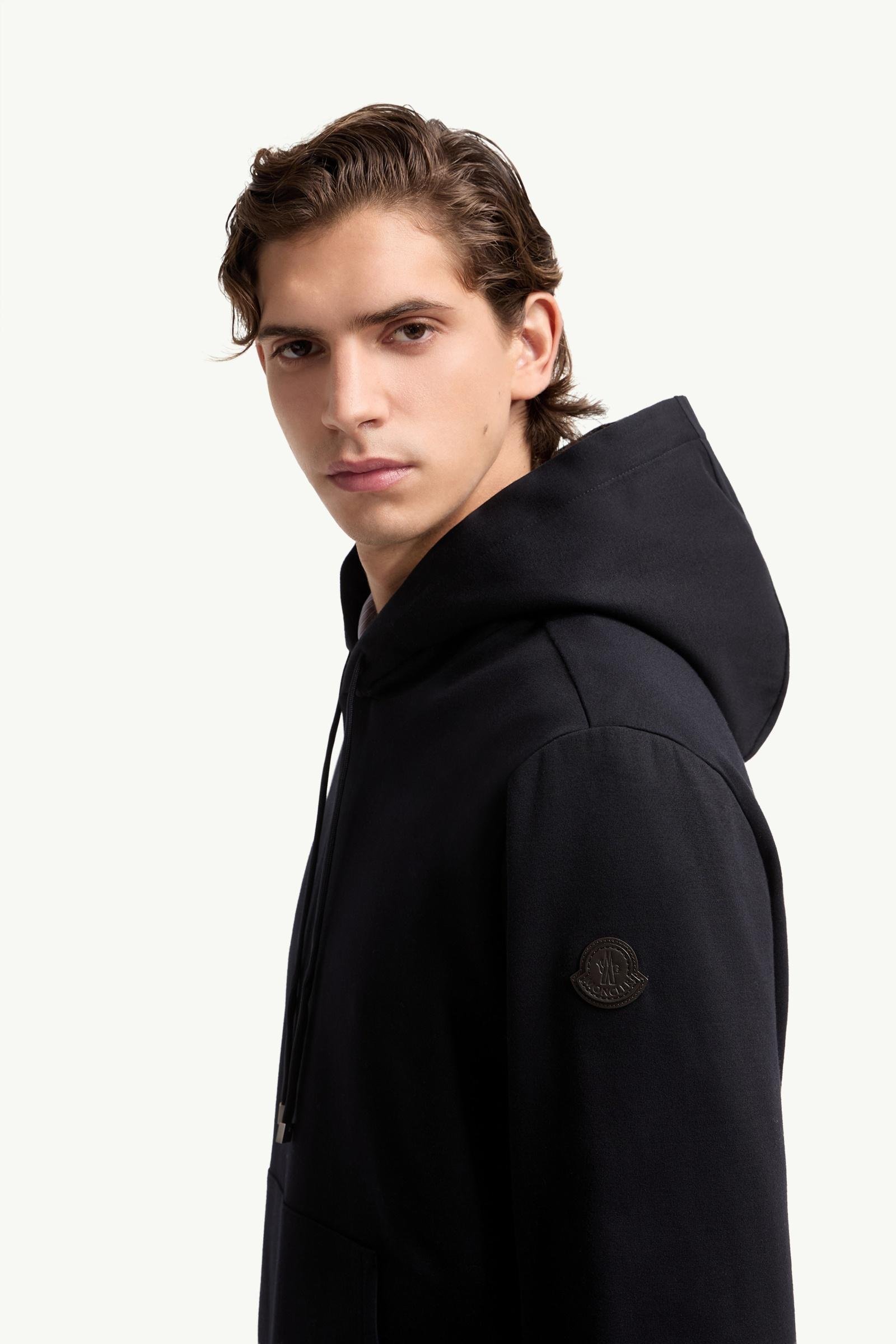 Alternative view of Leather Logo Cotton Blend Hoodie