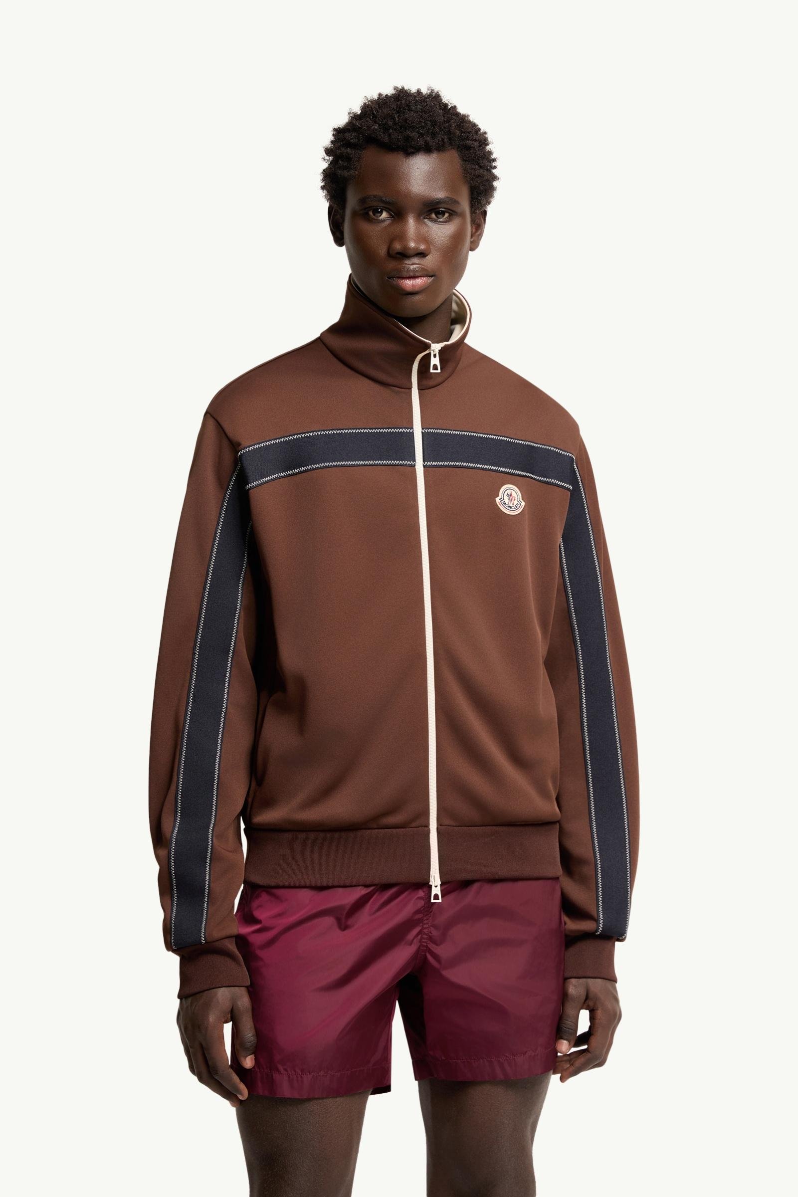 Topstitched Polo Neck Zip-Up Sweatshirt - 图片 4