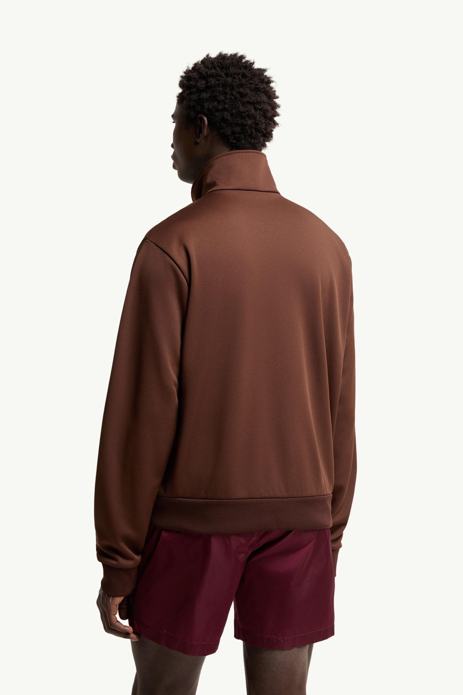 Topstitched Polo Neck Zip-Up Sweatshirt - 图片 5