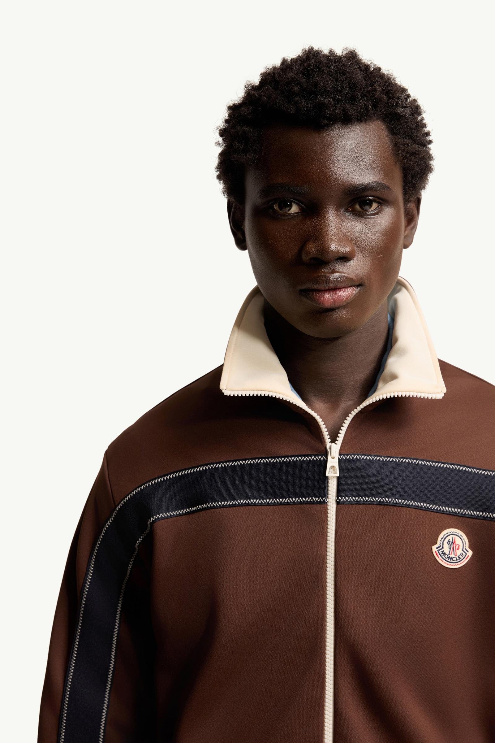 Topstitched Polo Neck Zip-Up Sweatshirt - 图片 6