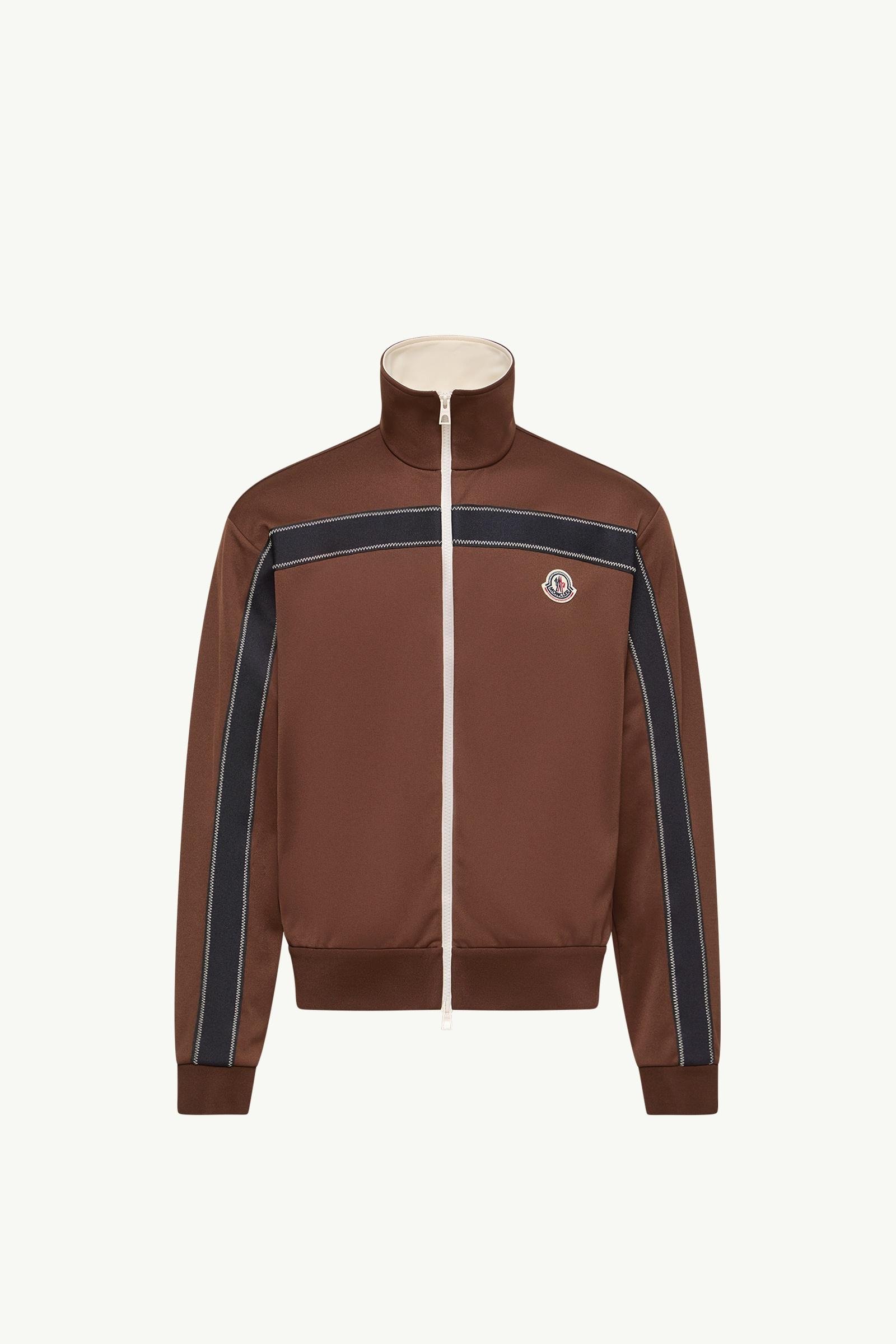 Topstitched Polo Neck Zip-Up Sweatshirt - 图片 3