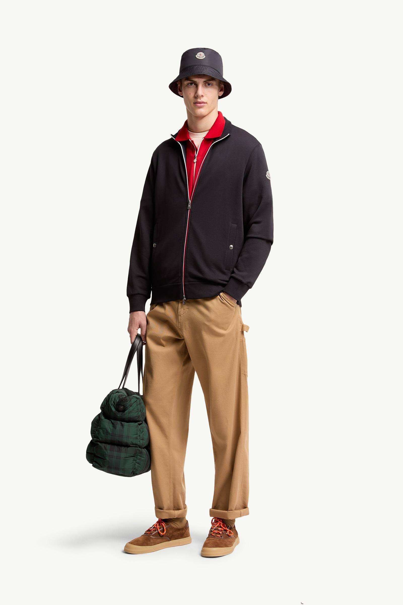 Tricolour-Trimmed Cotton Zip-Up Sweatshirt