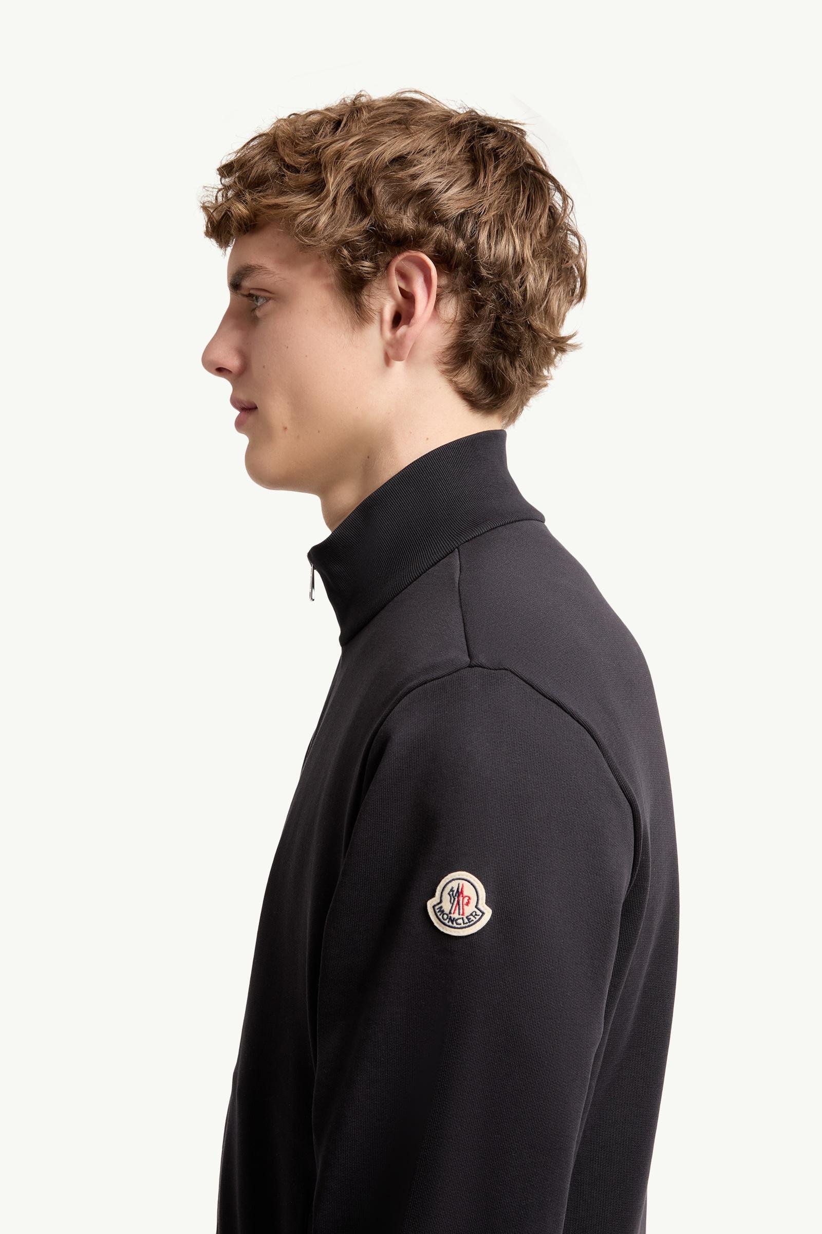 Alternative view of Tricolour-Trimmed Cotton Zip-Up Sweatshirt