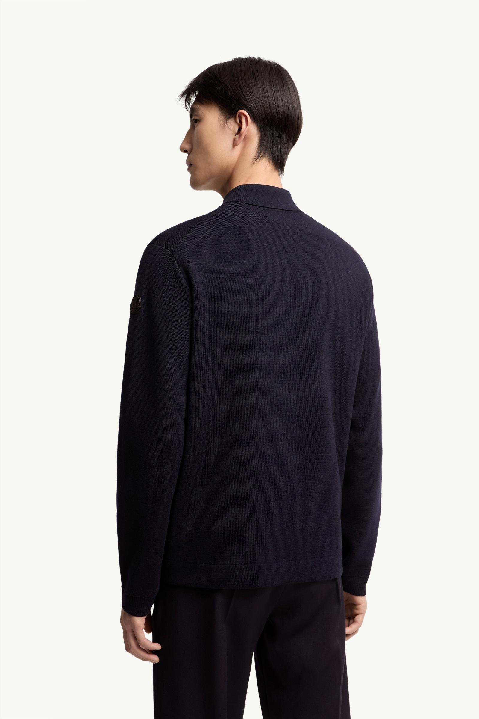 Leather Logo Wool Zip-Up Cardigan - 图片 5