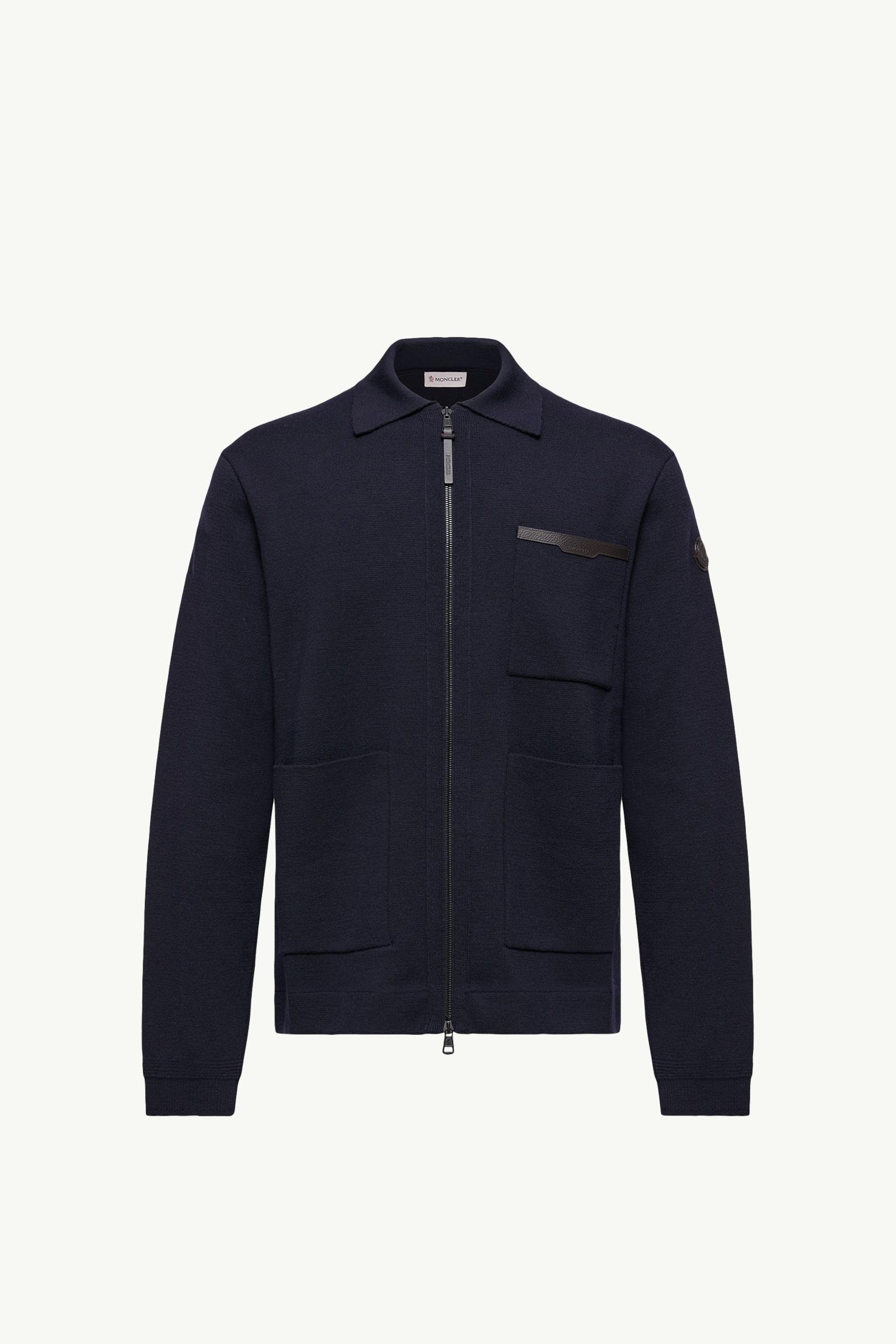 Leather Logo Wool Zip-Up Cardigan - 图片 3