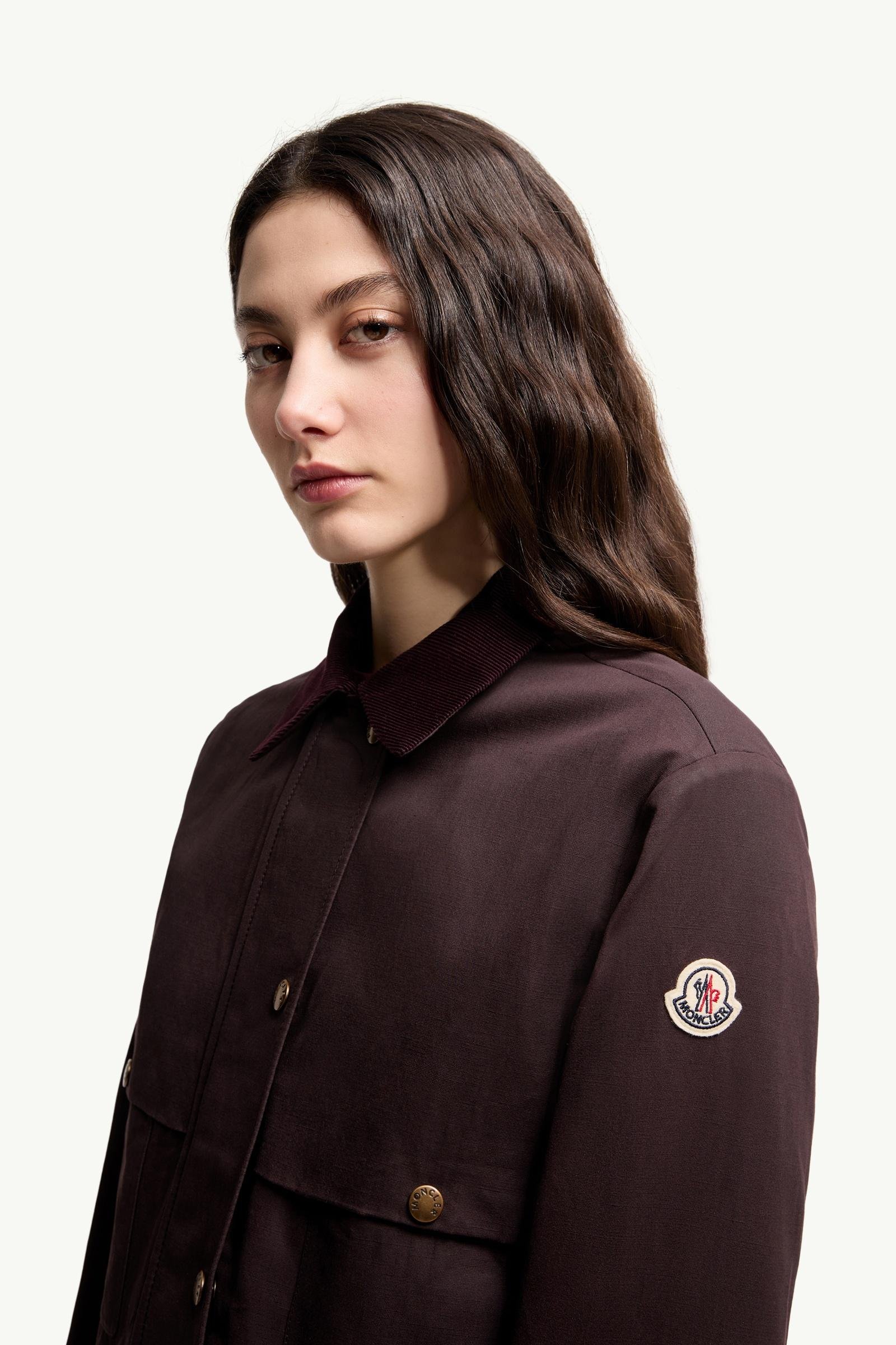 Aconitum Hooded Cotton & Linen Blend Shirt Jacket - 图片 2