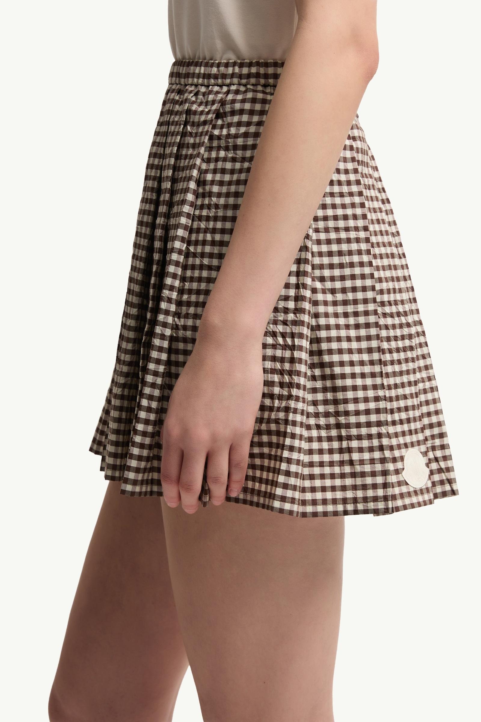 Alternative view of Vichy Cotton Blend Pleated Mini Skirt