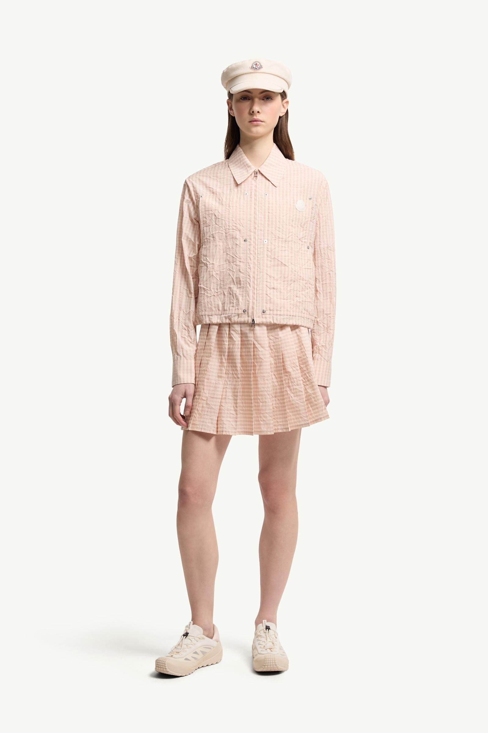 Vichy Cotton Blend Pleated Mini Skirt