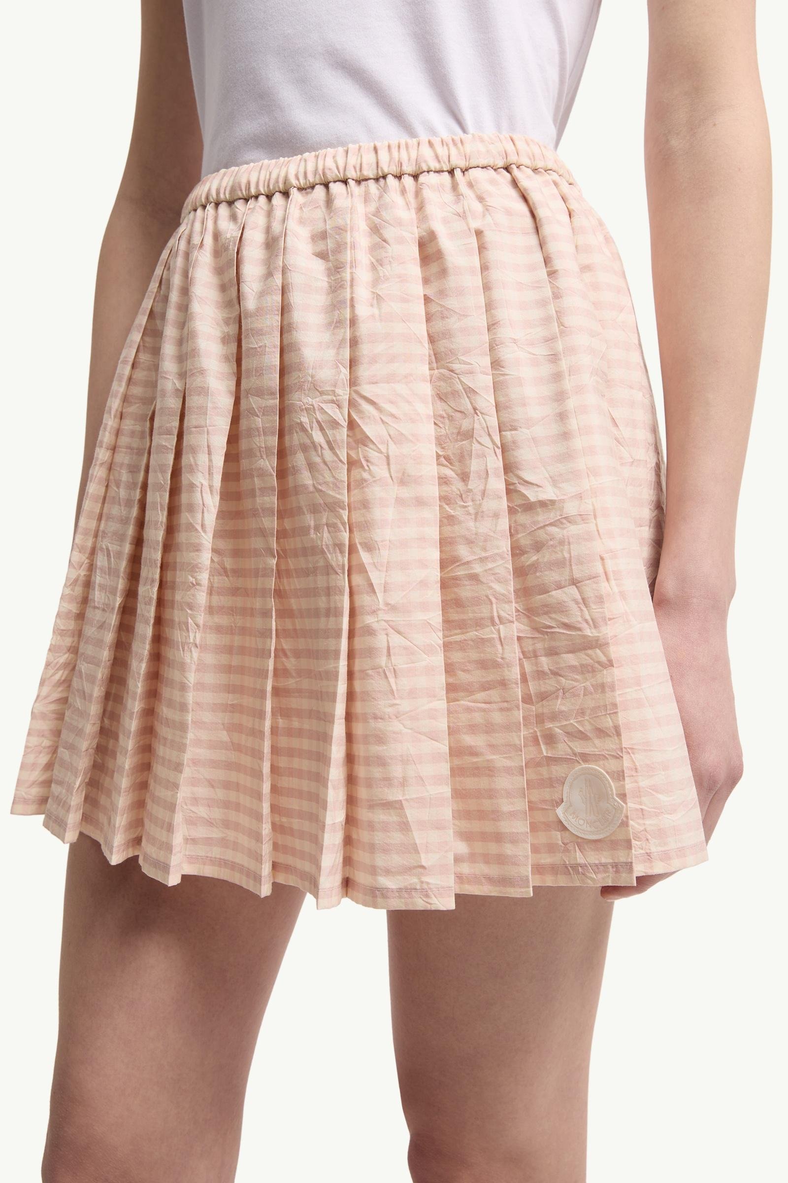 Alternative view of Vichy Cotton Blend Pleated Mini Skirt
