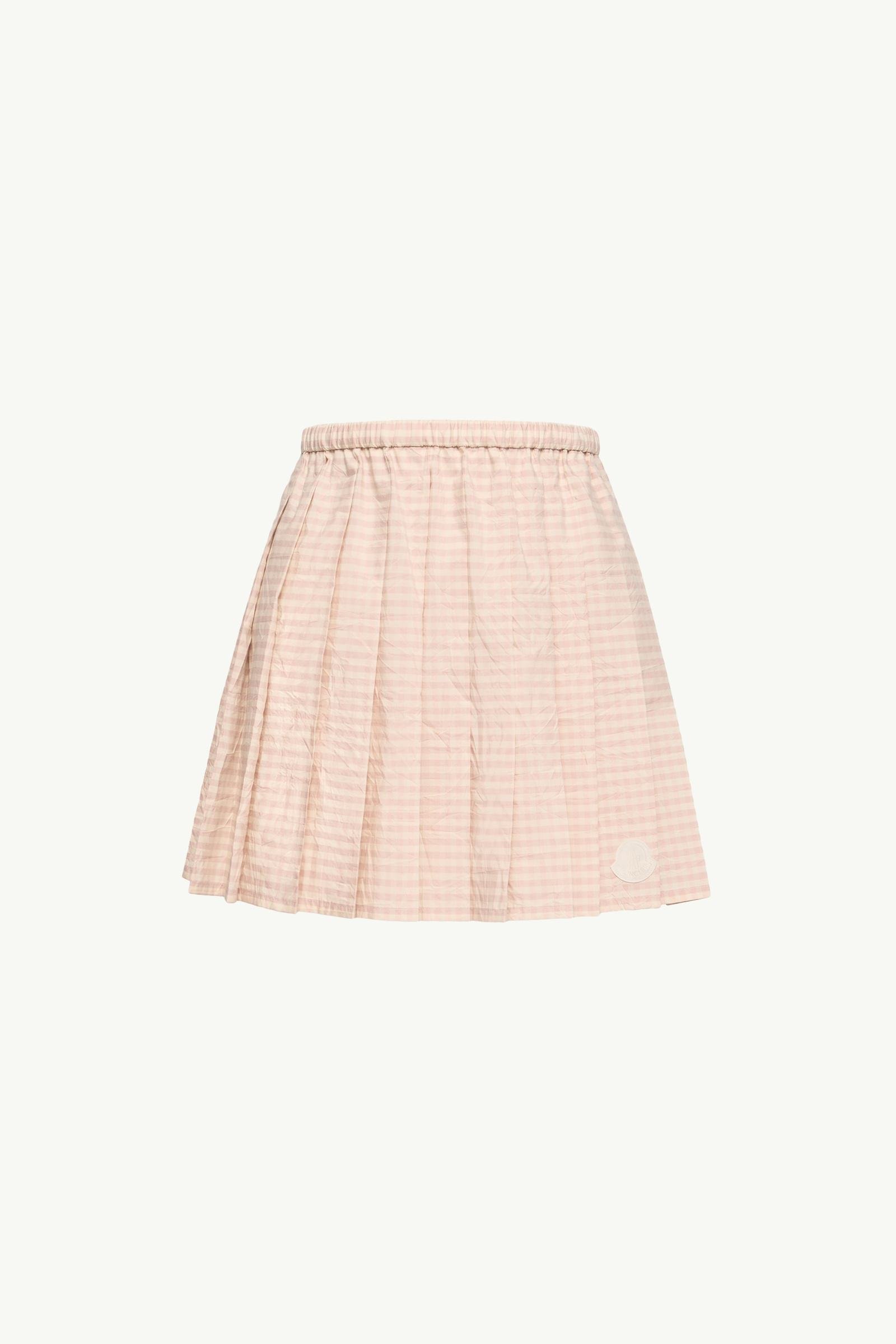 Vichy Cotton Blend Pleated Mini Skirt - 图片 3