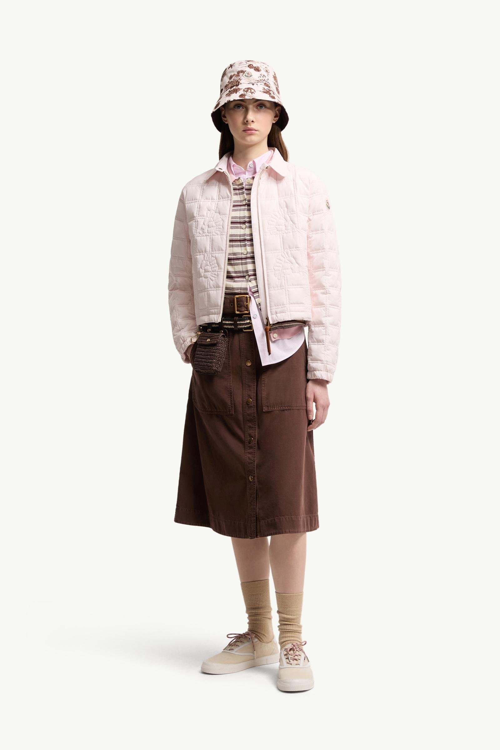 Belted Knee-Length Cotton Skirt