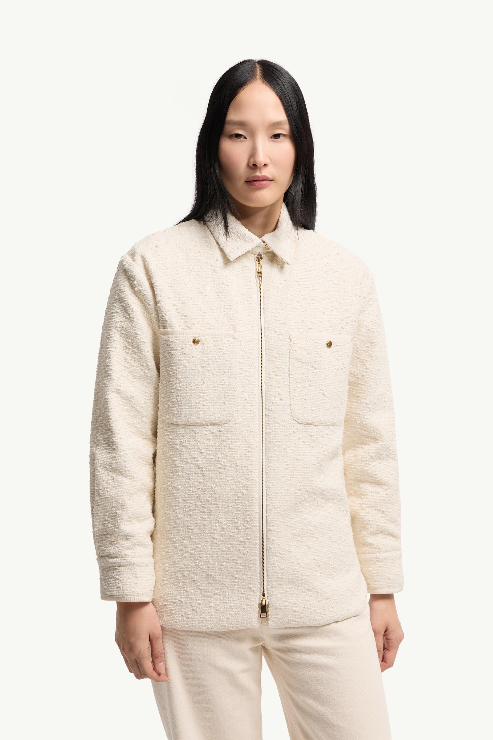 Cotton Blend Bouclé Down Shirt Jacket - 图片 4