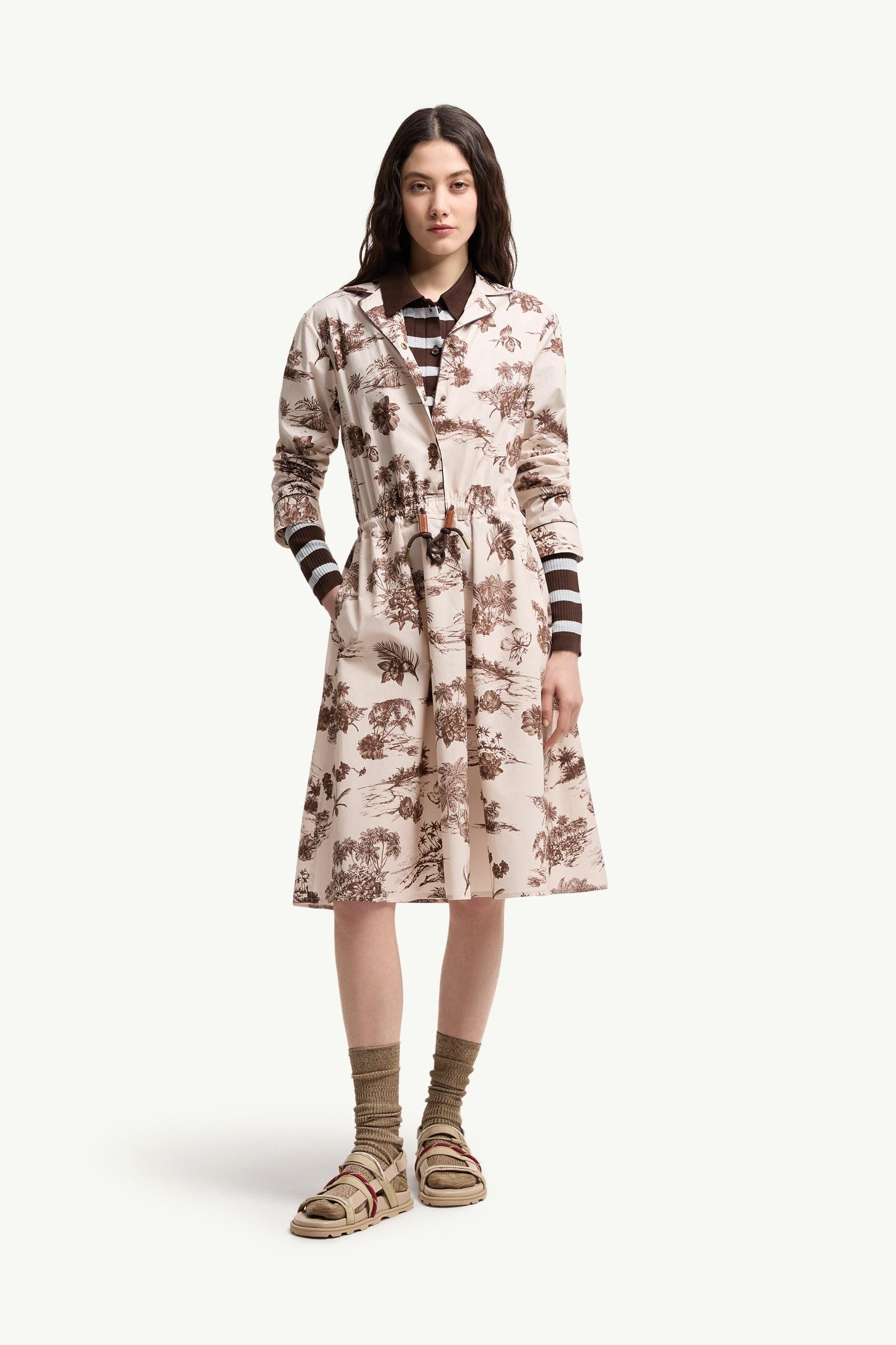 Floral Knee Length Shirt Dress